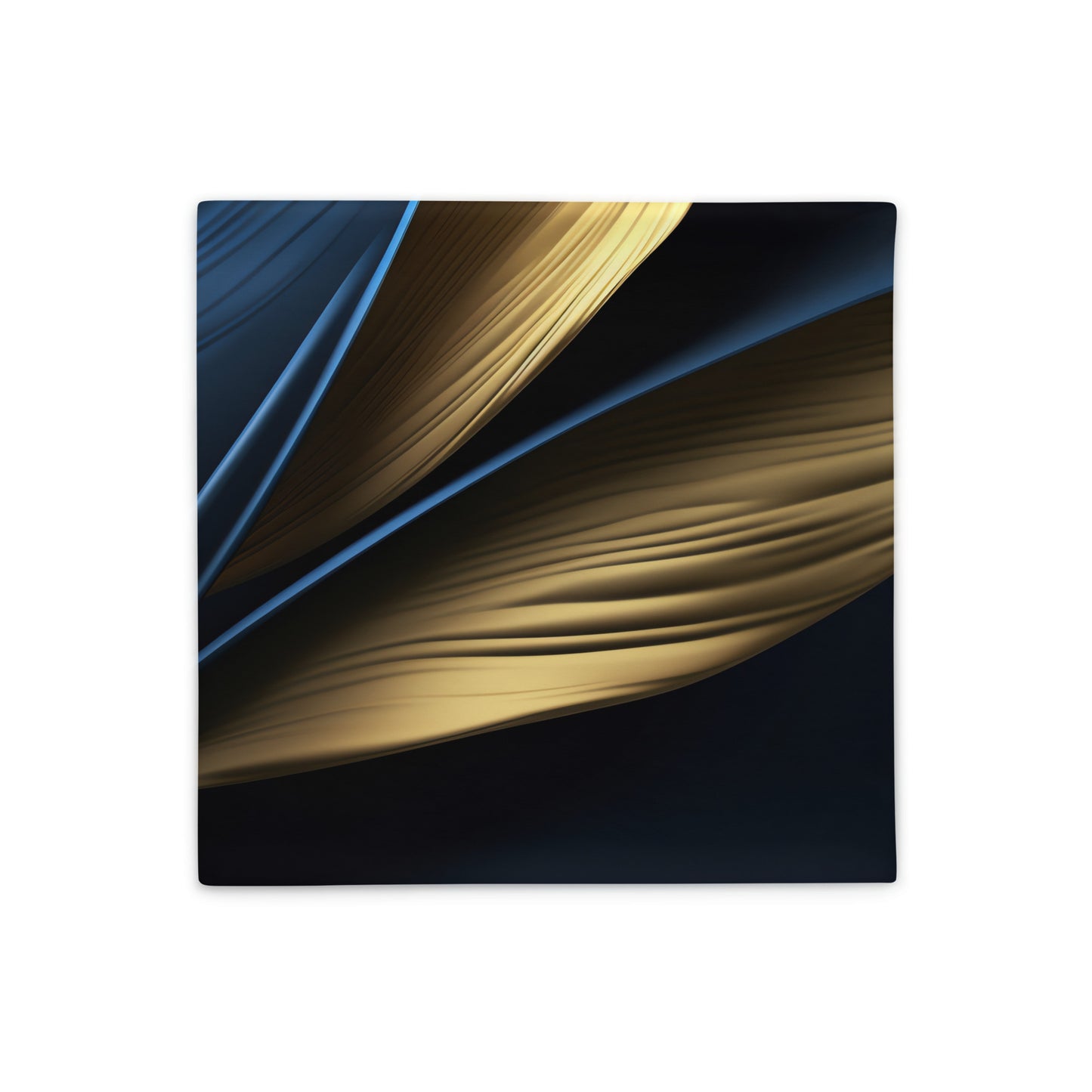 Fluid Forms Black, Blue, and Gold Pillow