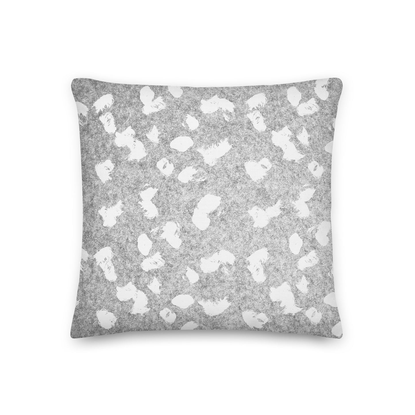 Grey & White Spots Pillow- Soft or Linen