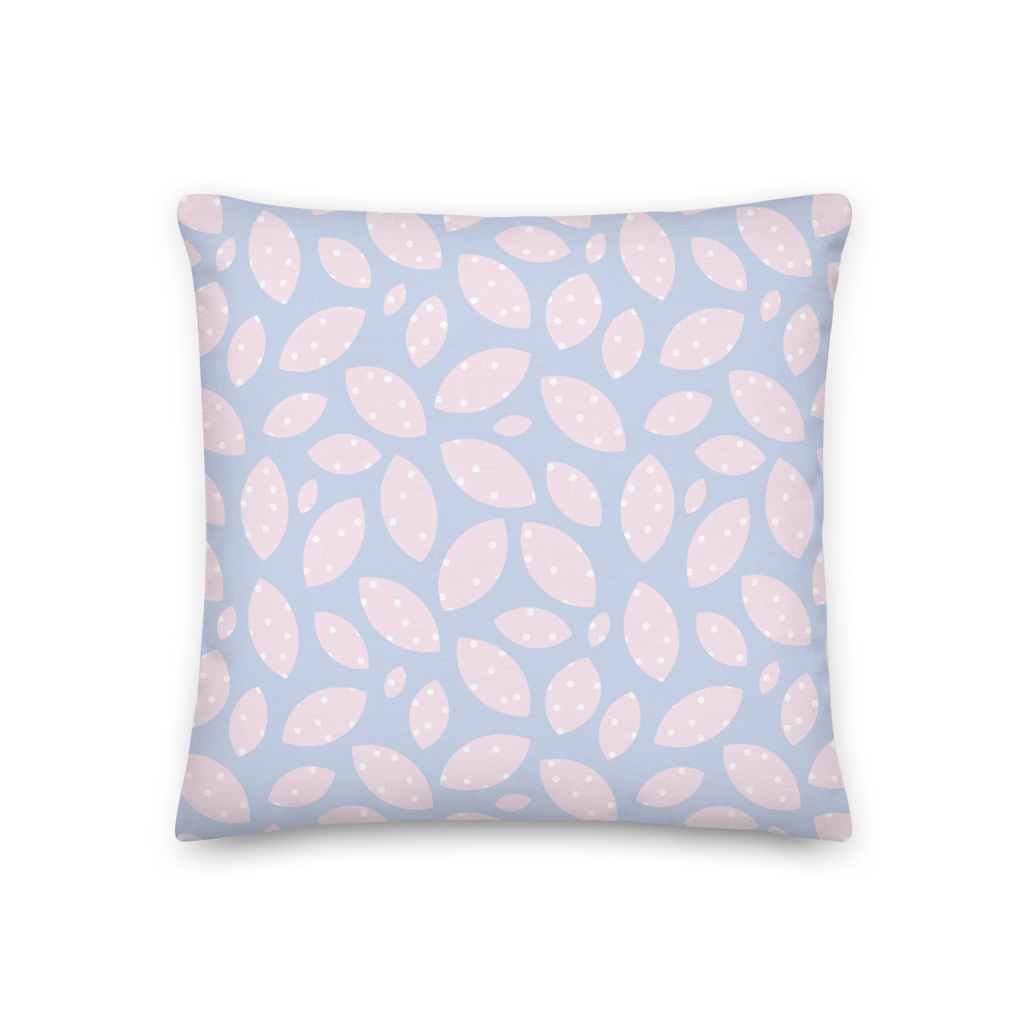 Leaves Dots Pattern Cute Pastel Color Pillow- Soft or Linen