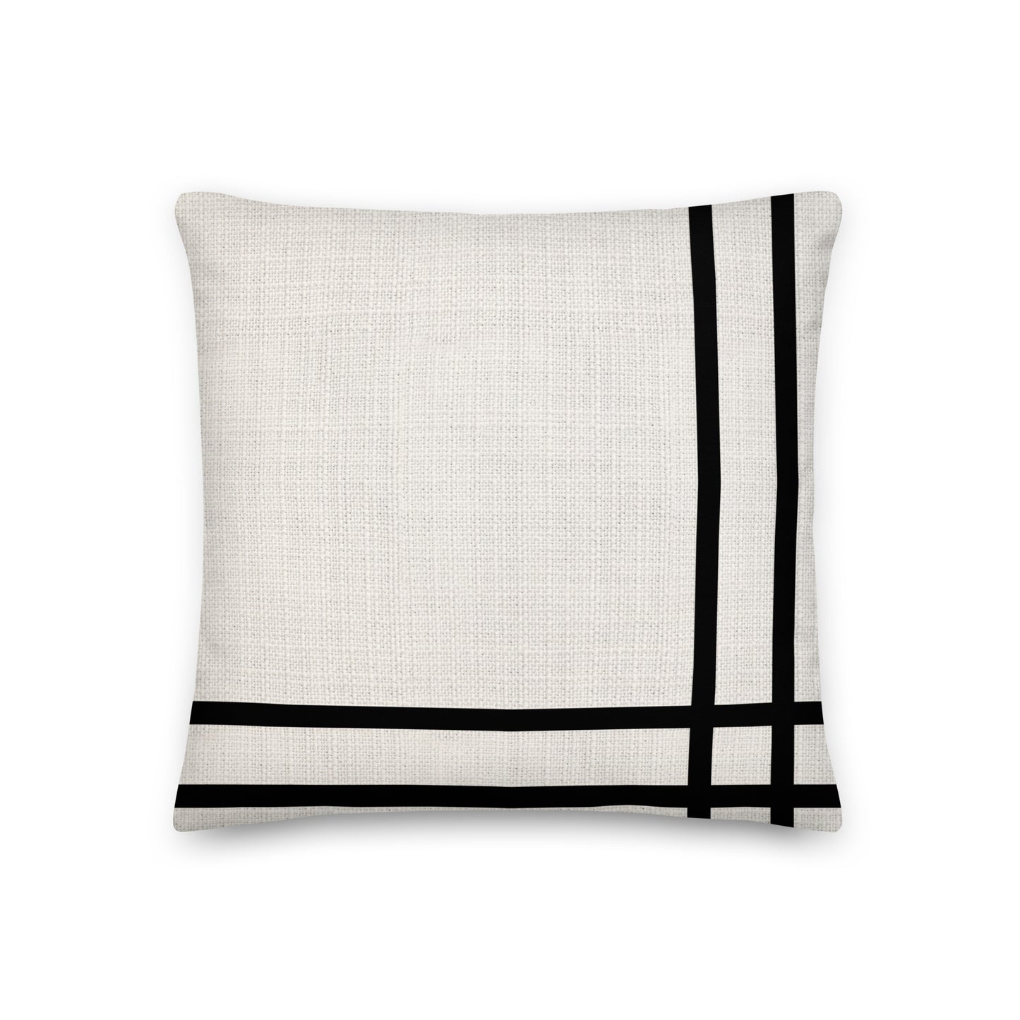 Black Stripes on Beige Premium Pillow