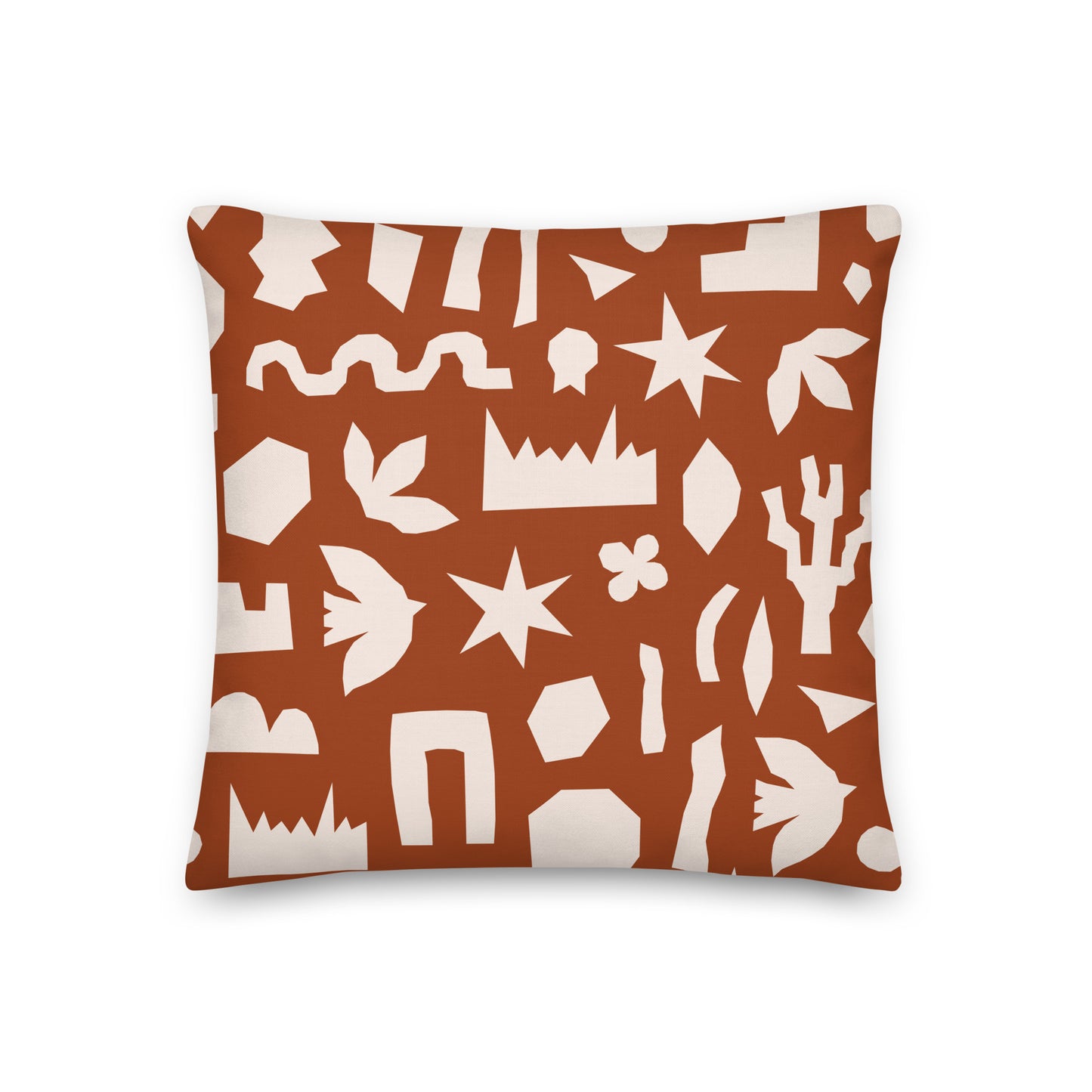 Cream and Orange Cutting Inspired Matisse Pillow - Soft Or Linen