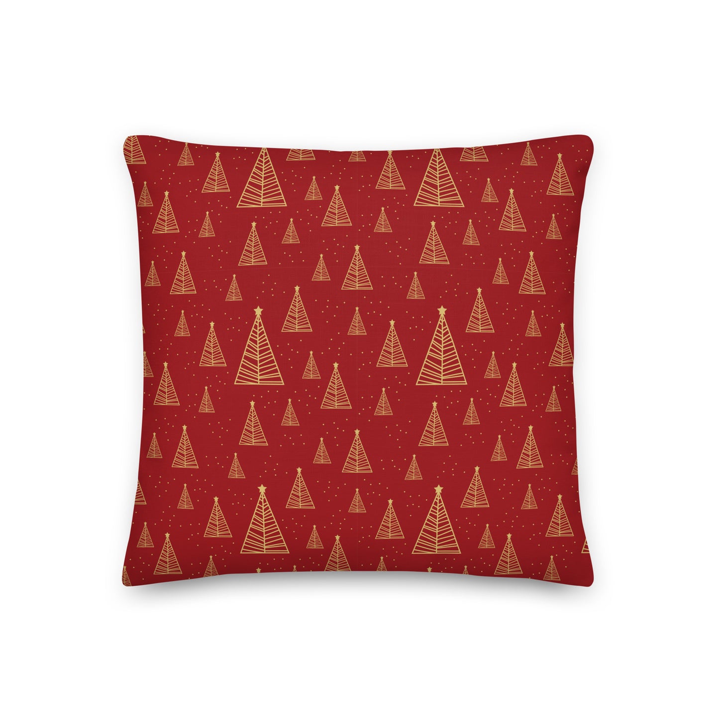Red Christmas pillow- trees- Soft Or Linen