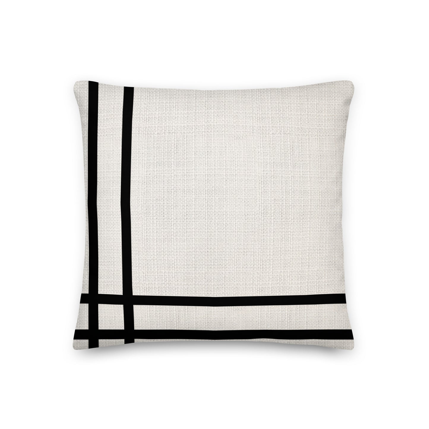 Black Stripes on Beige Premium Pillow