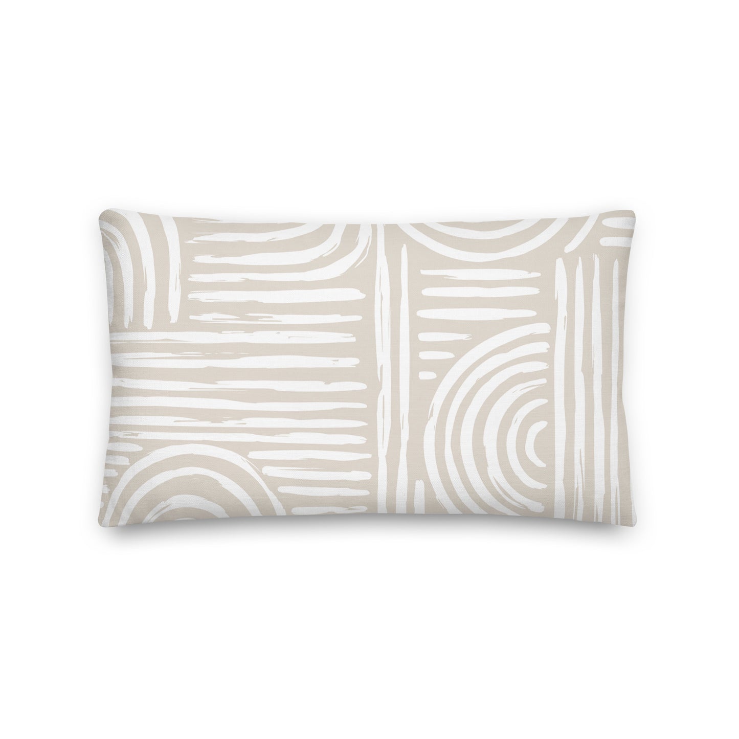 Beige and White Boho Pillow