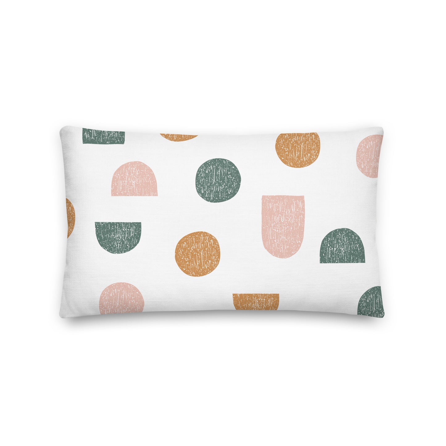 Neutral Color Circles and Semi-circles Pillow