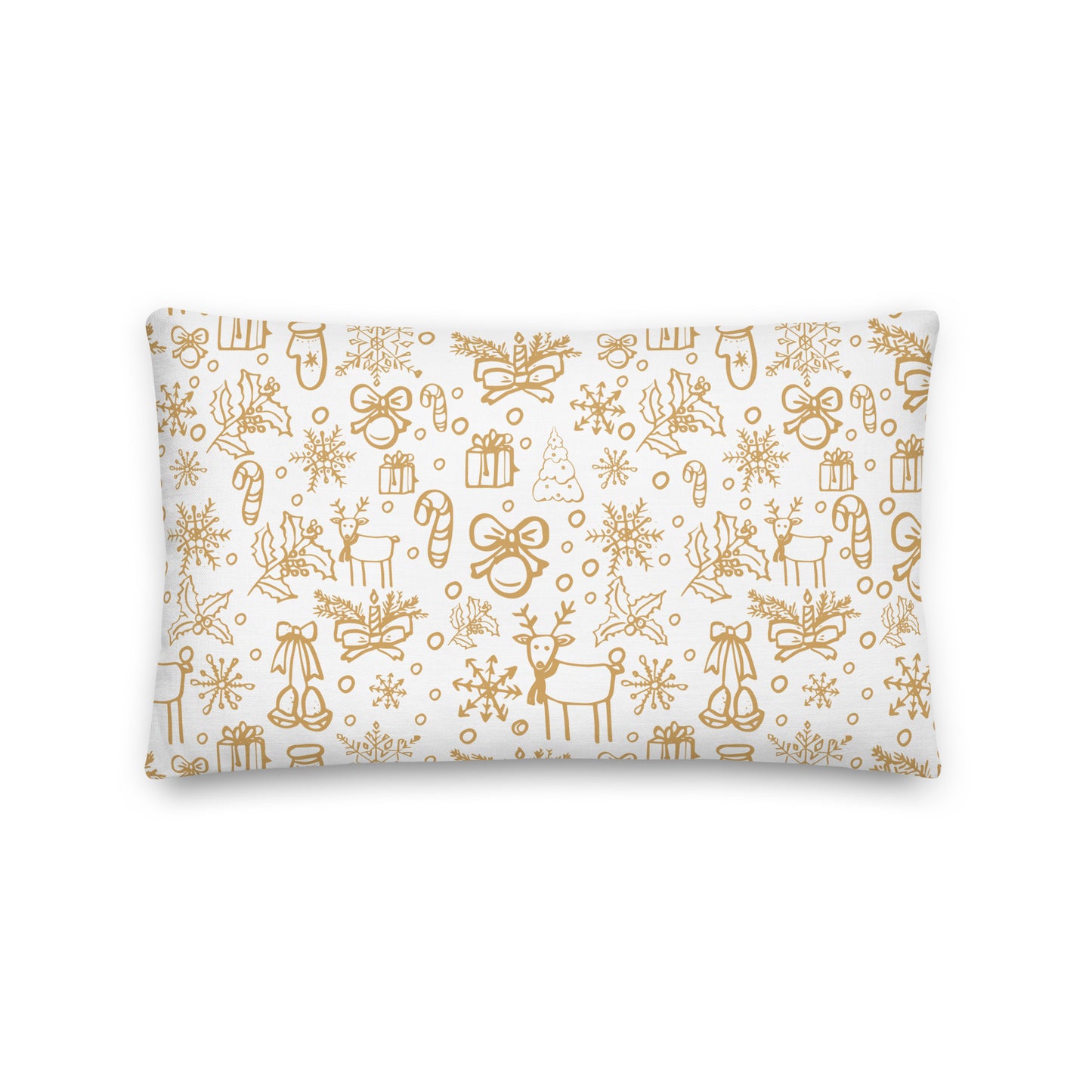 Neutral Christmas pillow- Raindeer- mistletoe-candy cane- Soft Or Linen
