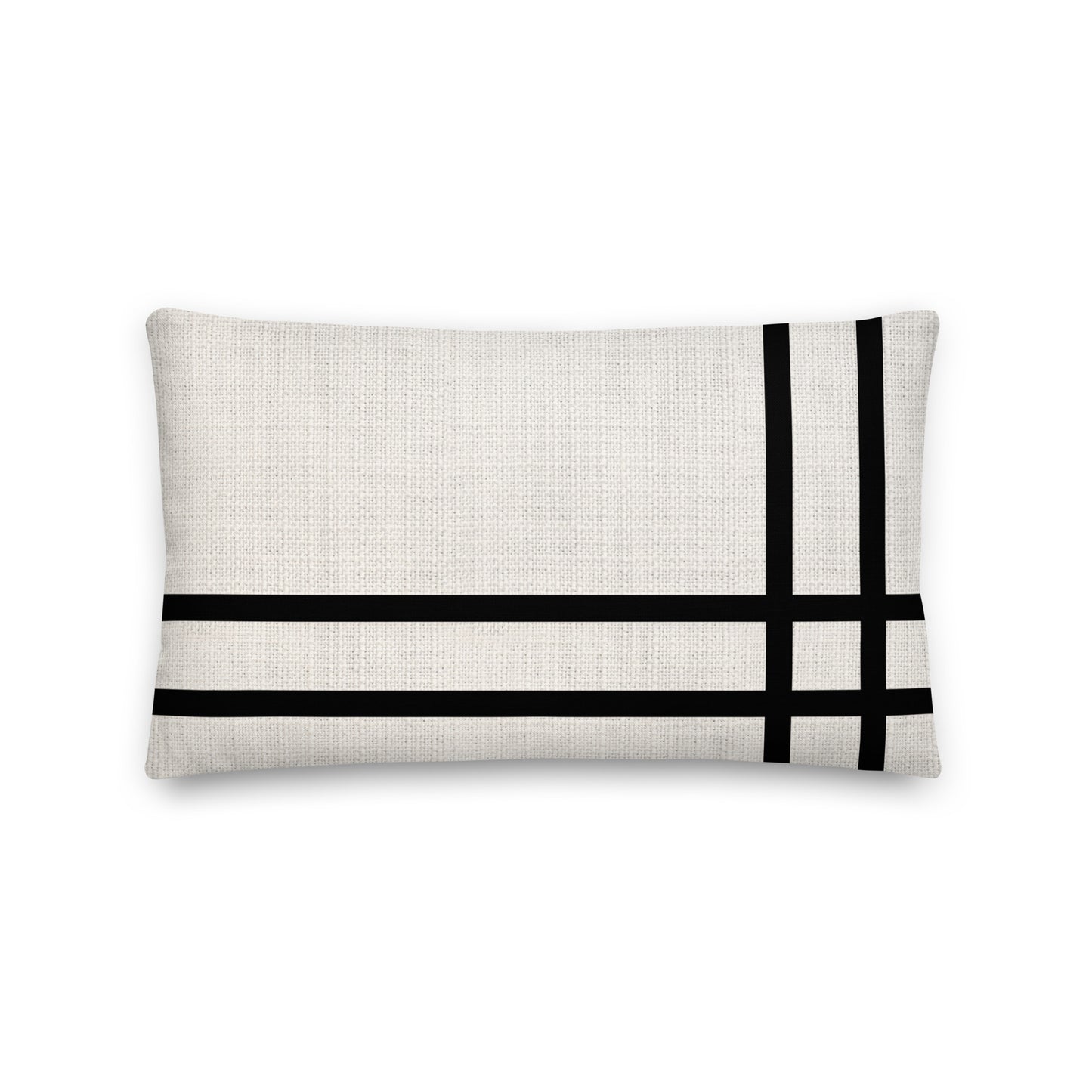 Black Stripes on Beige Premium Pillow