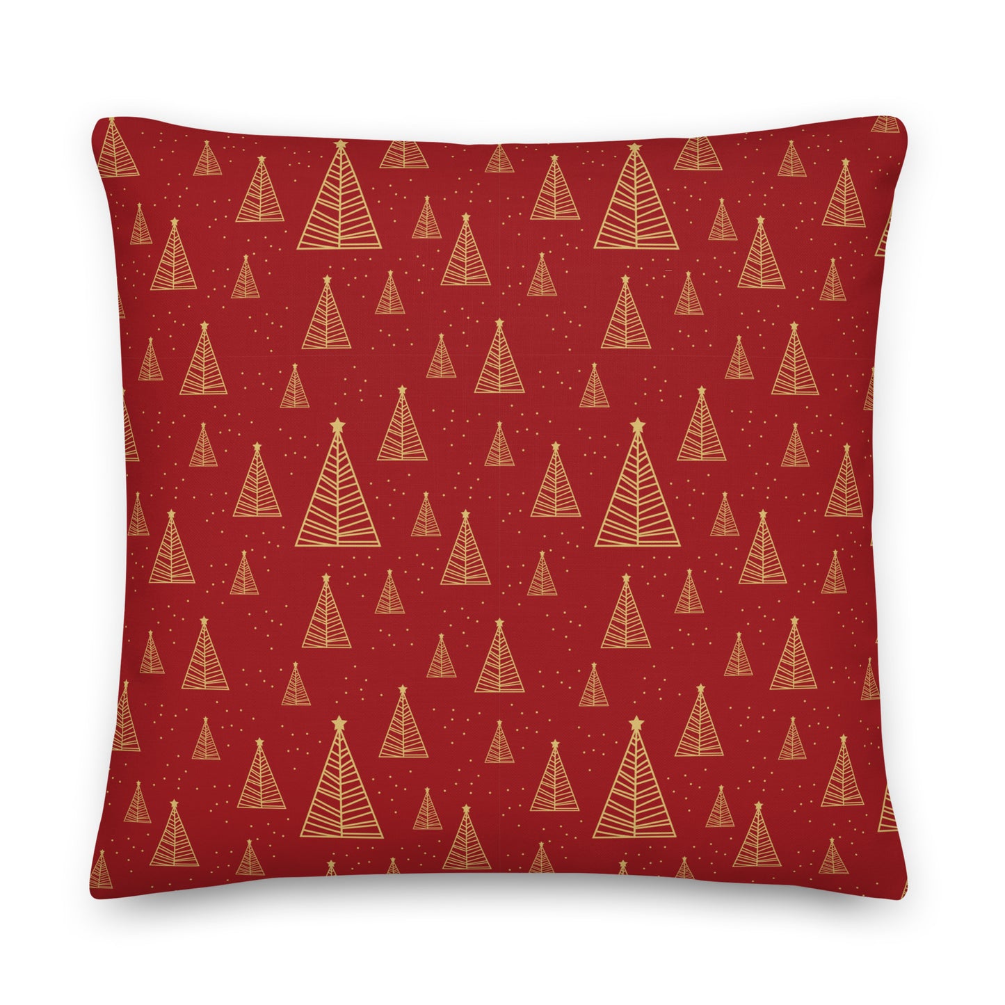 Red Christmas pillow- trees- Soft Or Linen