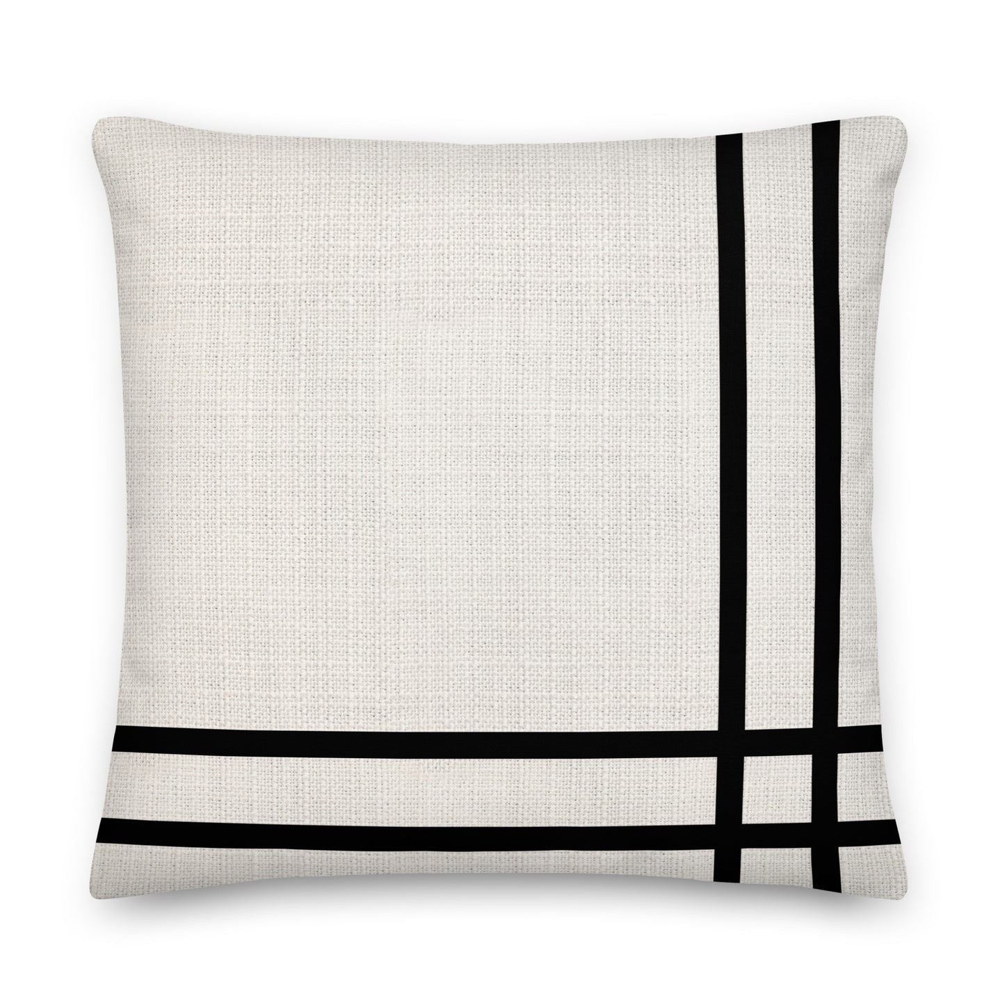 Black Stripes on Beige Premium Pillow