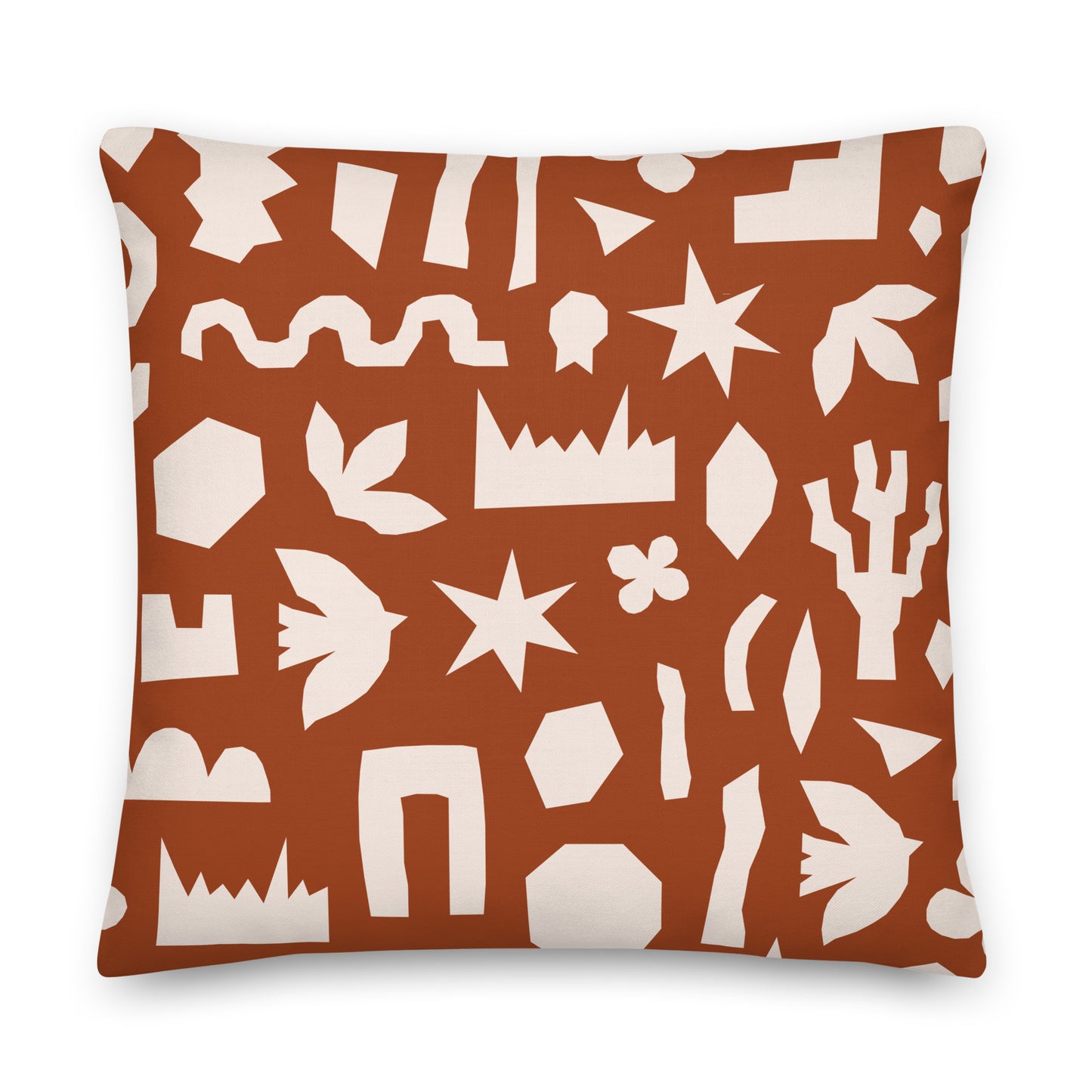 Cream and Orange Cutting Inspired Matisse Pillow - Soft Or Linen