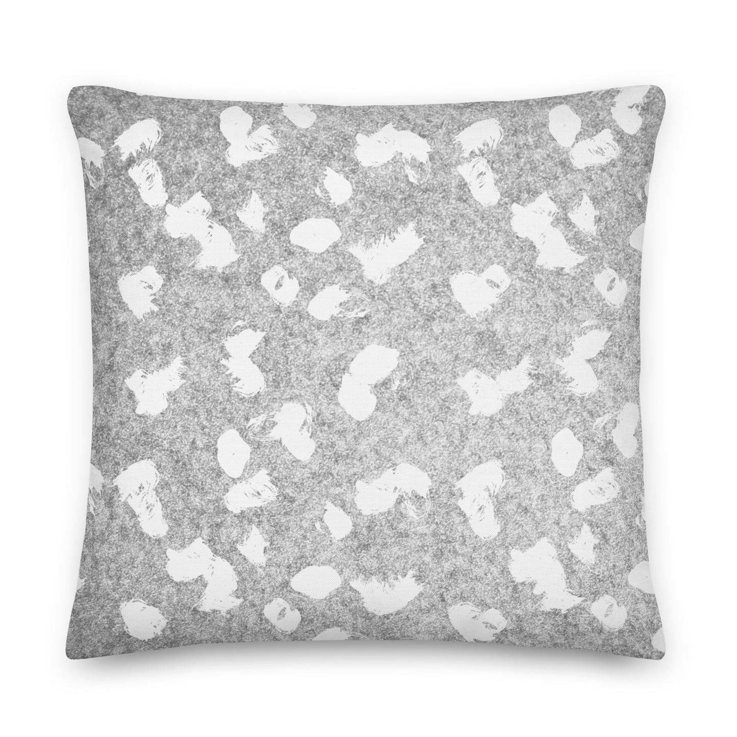 Grey & White Spots Pillow- Soft or Linen
