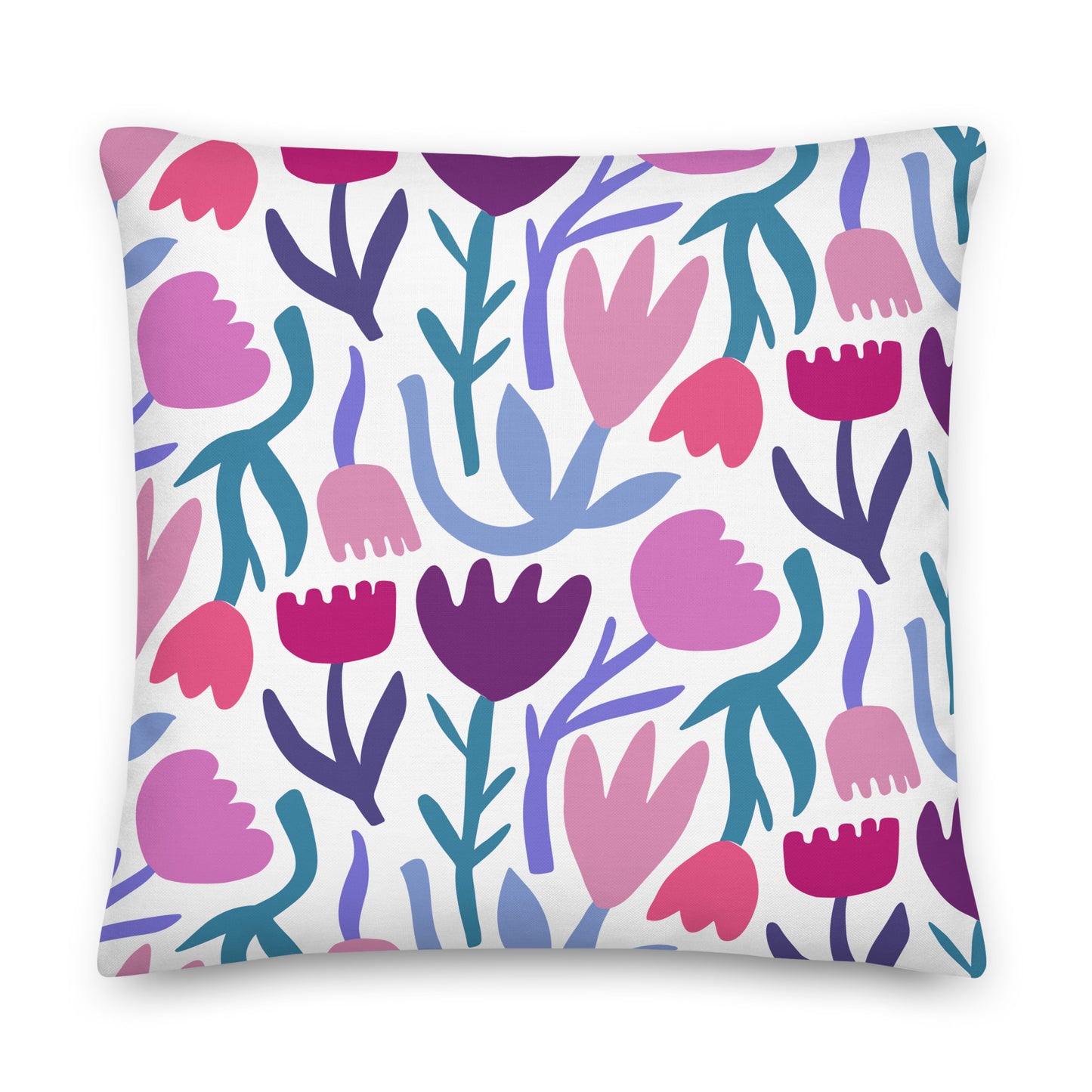 Cute Paper Cut Flowers and Leaves Pillow- Soft or Linen
