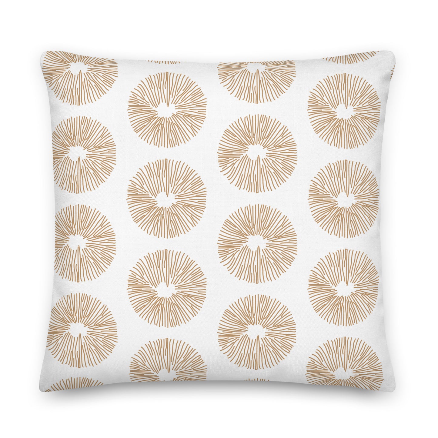 Brown and White Ethnic Circles Premium Pillow-Soft or Linen