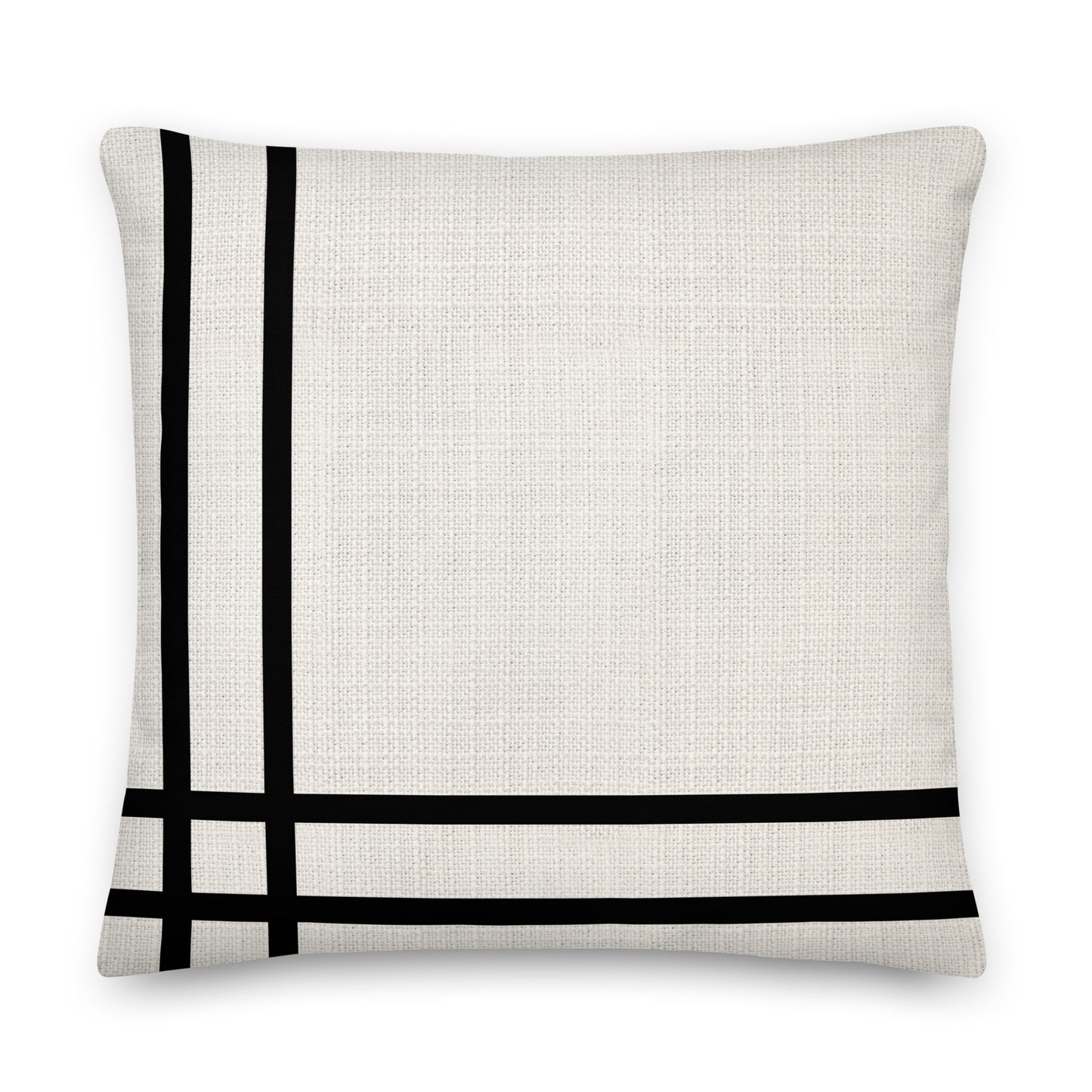 Black Stripes on Beige Premium Pillow