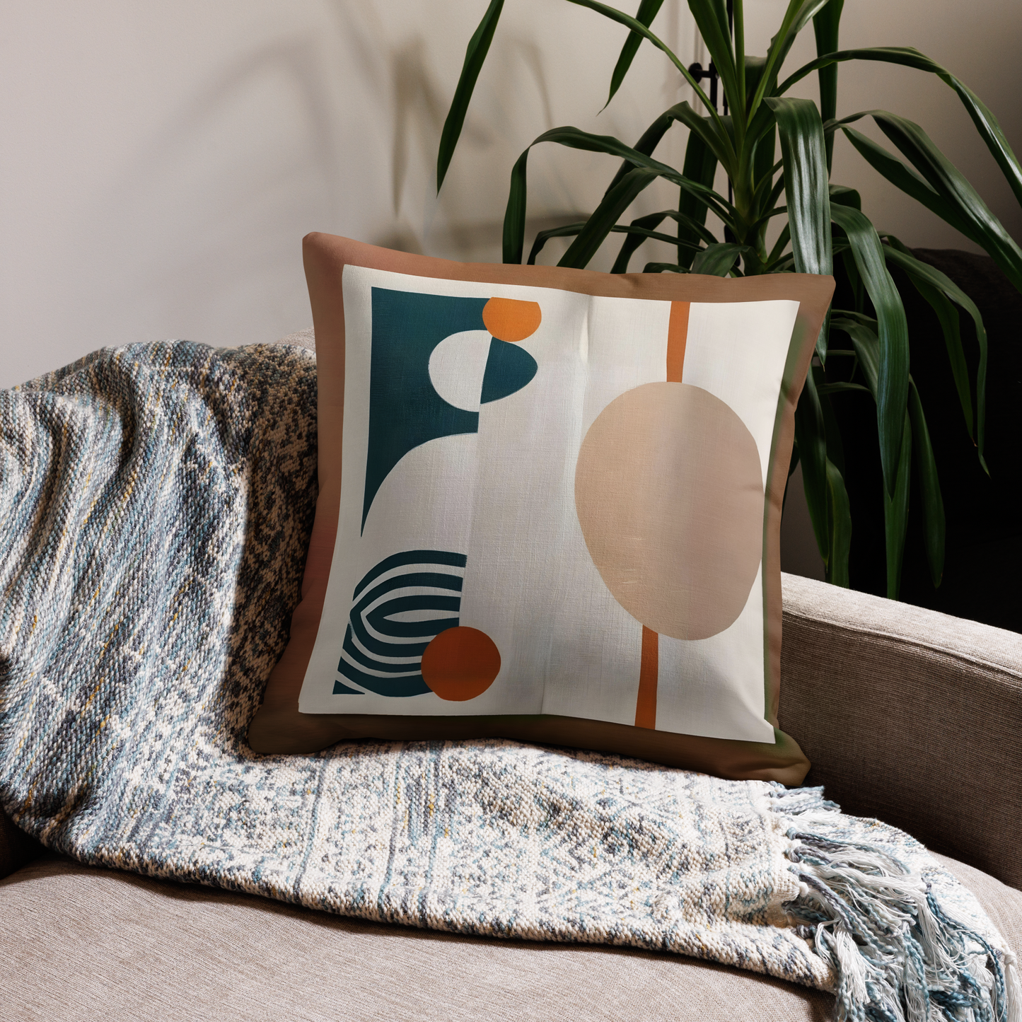Retro Lines & Circles Pillow