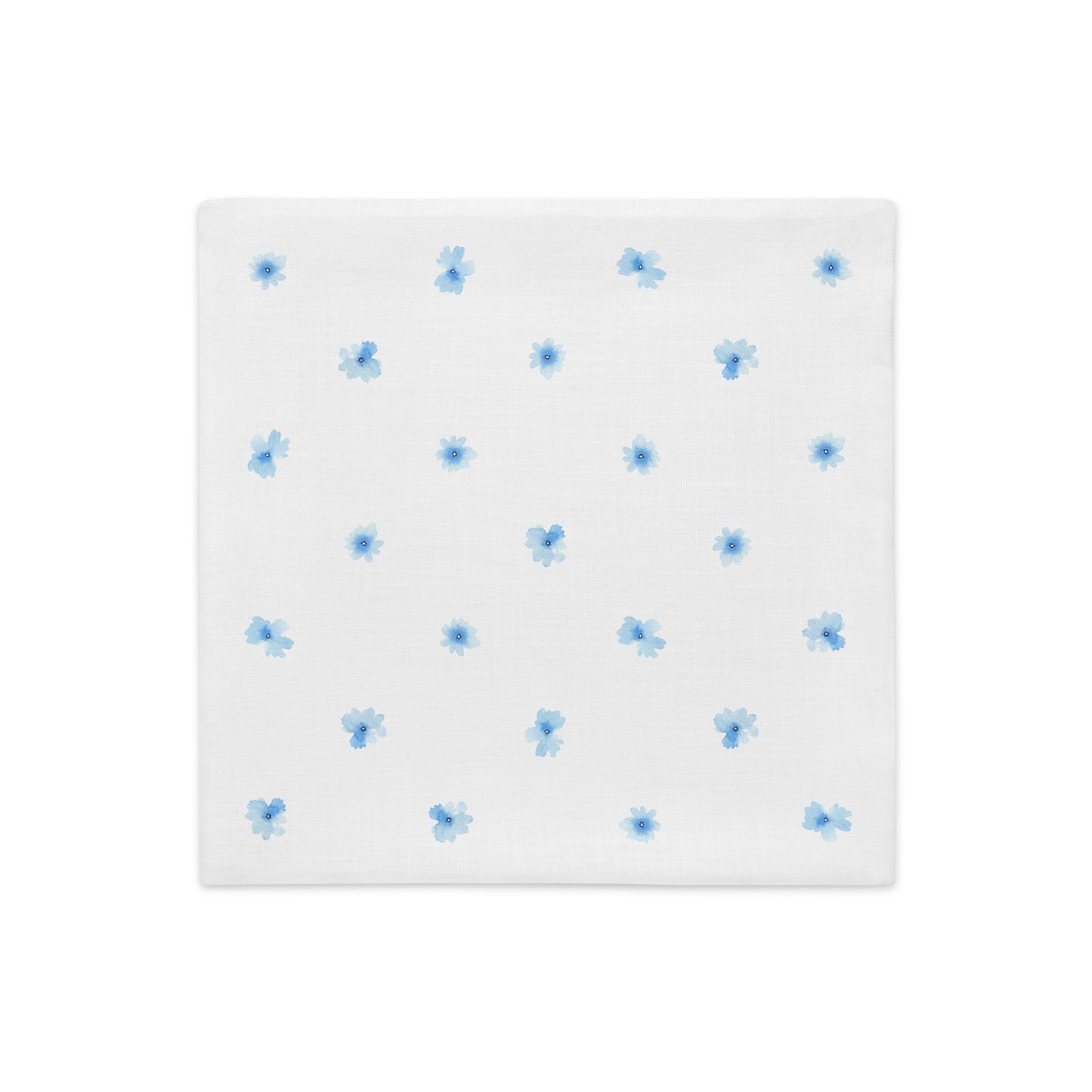 Pastel Blue Floral Pillow- Soft or Linen