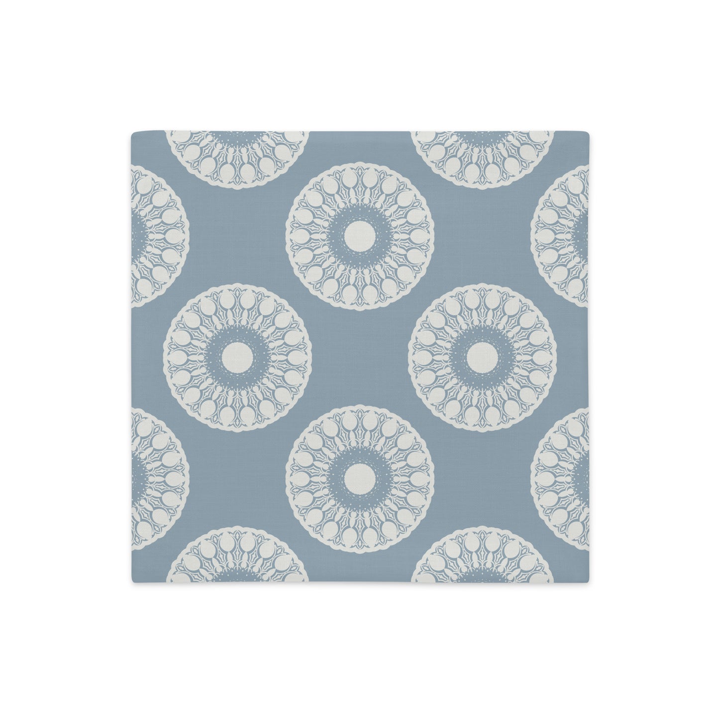 Blue and Cream Circles Premium Pillow-Soft or Linen