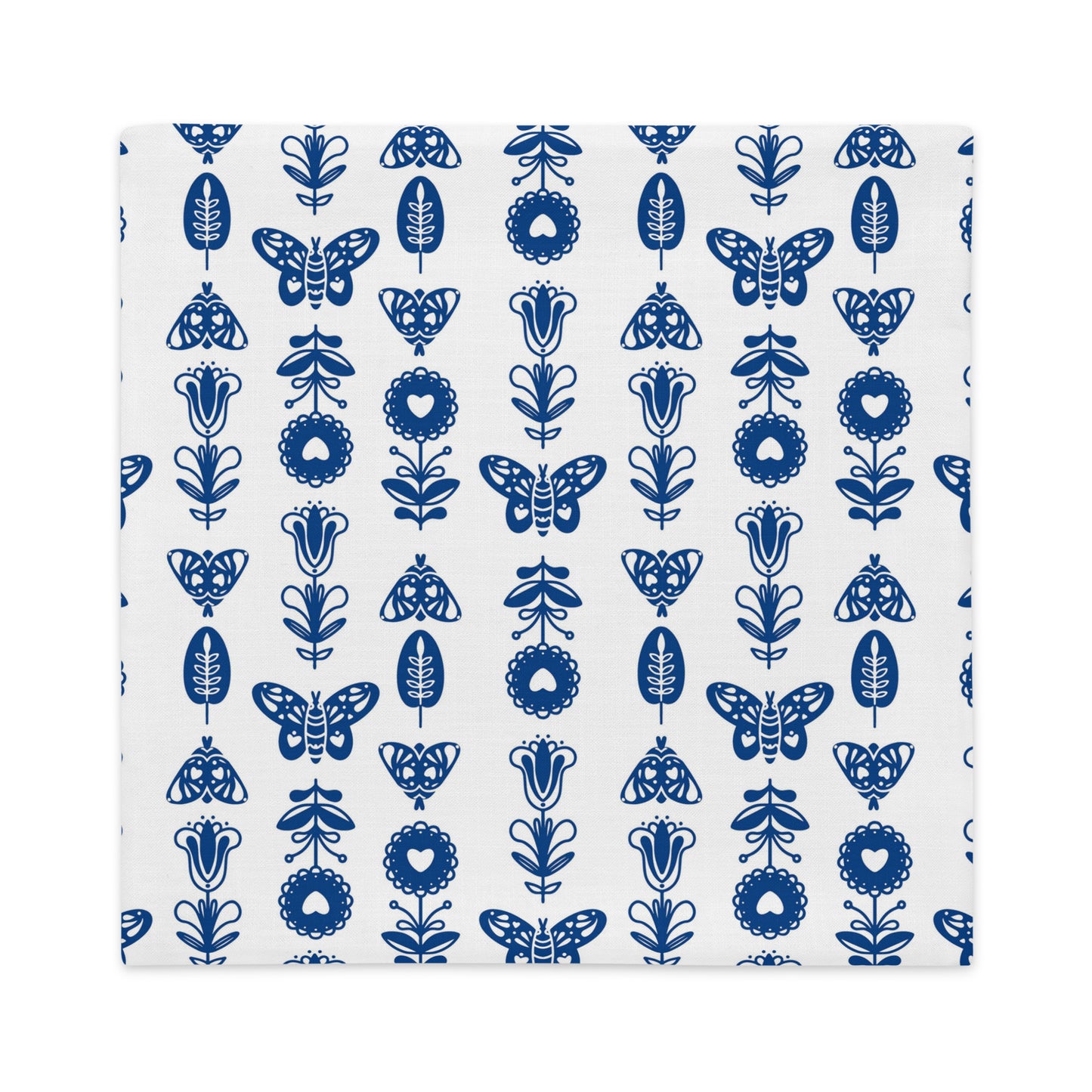 Blue Floral Elements Pillow- Soft or Linen