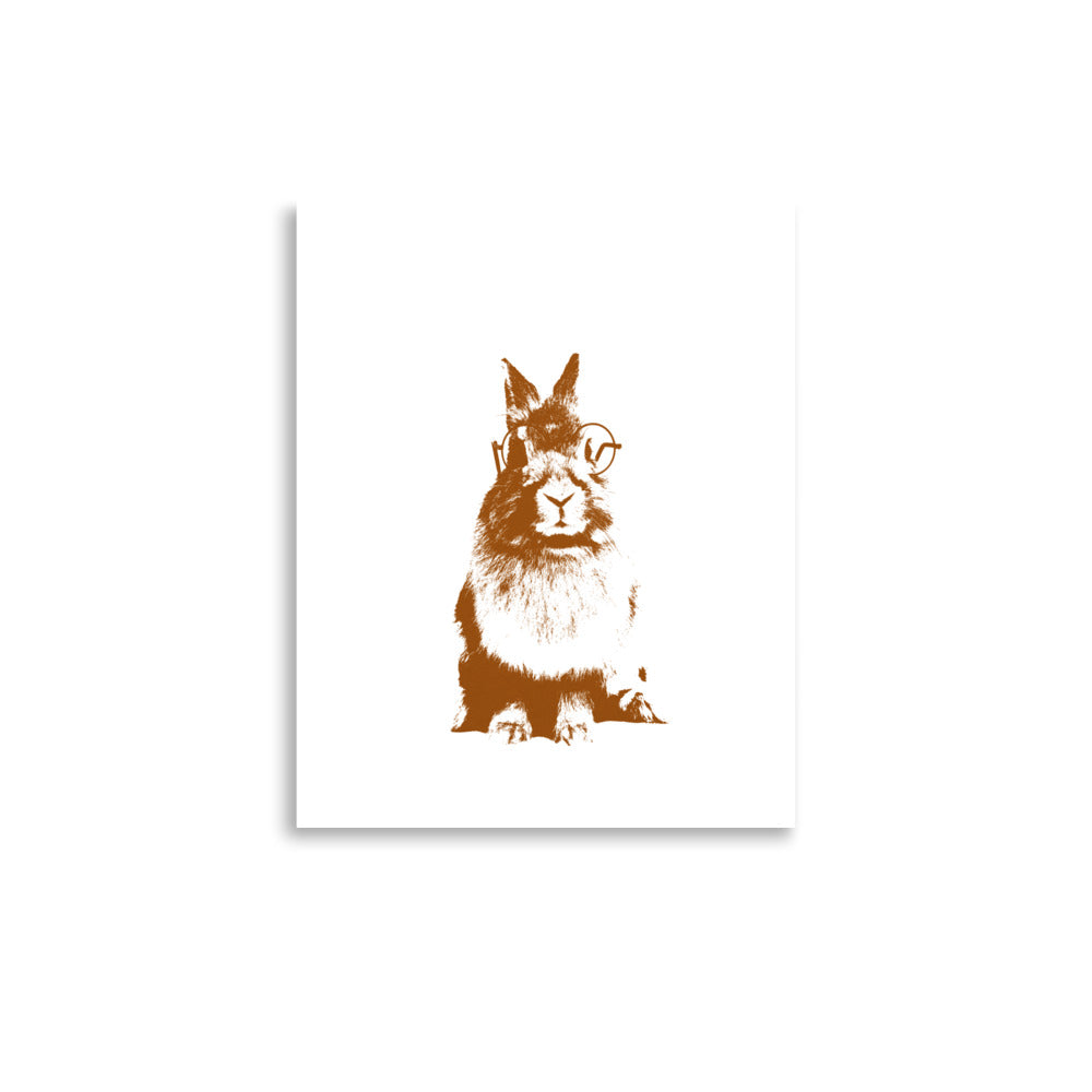 Brown woodland animal wall art, bunny nursery wall art décor- Print Only