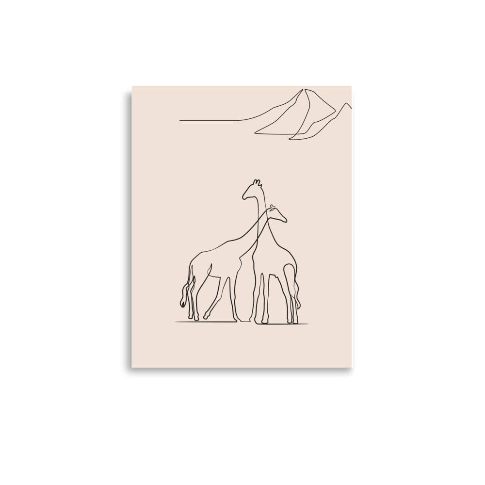Giraffe Print, One line Drawing, Line art- Gender Neutral