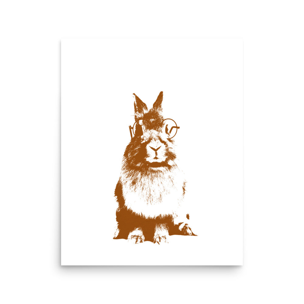 Brown woodland animal wall art, bunny nursery wall art décor- Print Only