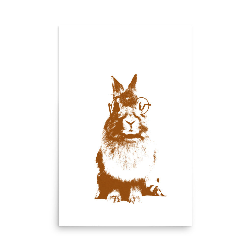 Brown woodland animal wall art, bunny nursery wall art décor- Print Only