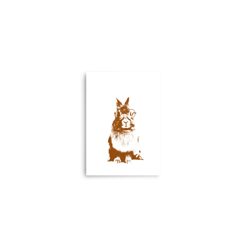 Brown woodland animal wall art, bunny nursery wall art décor- Print Only