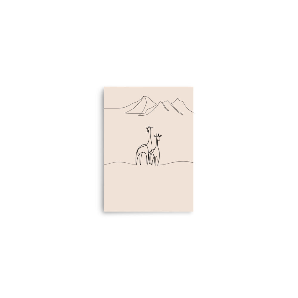Two Giraffes-Animal Line Art Drawing- Gender neutral
