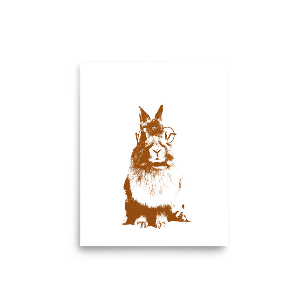 Brown woodland animal wall art, bunny nursery wall art décor- Print Only