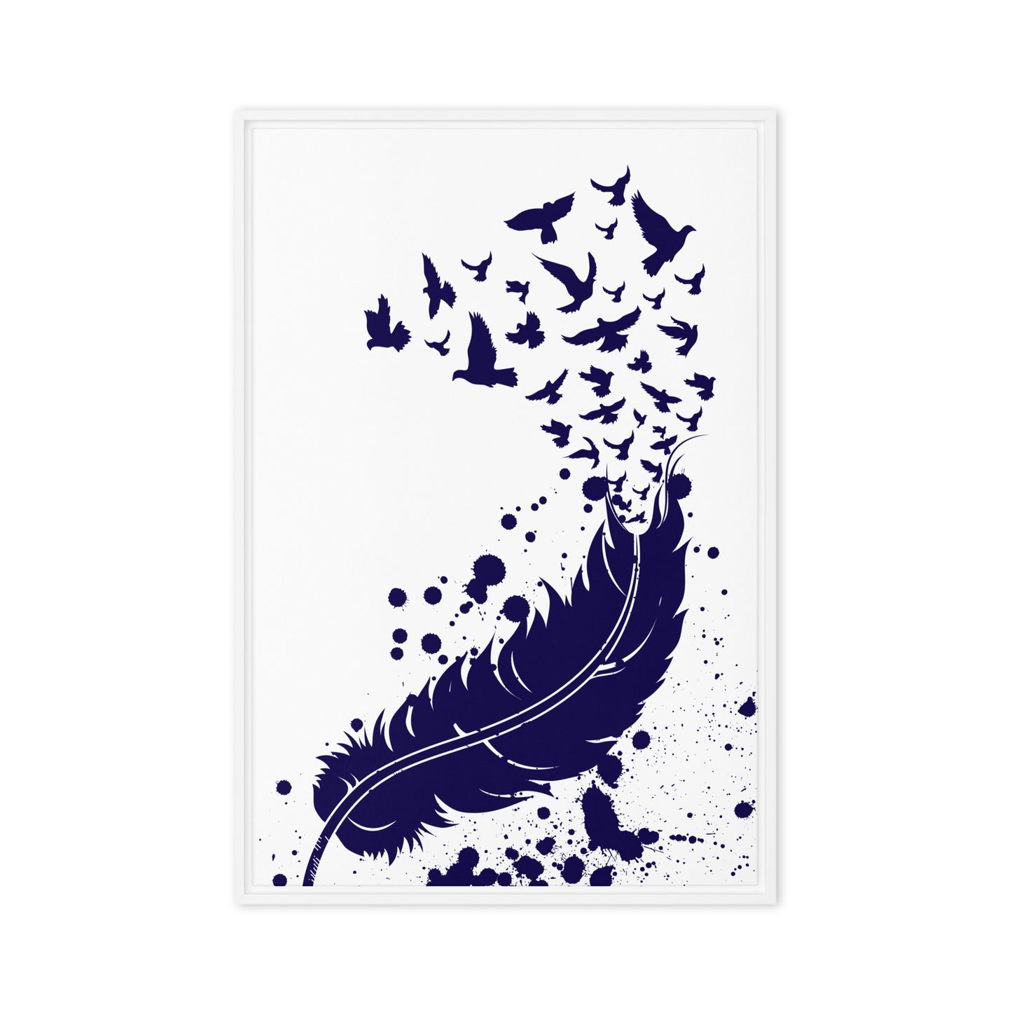 Feather and Birds Abstract Framed canvas 1 of 2
