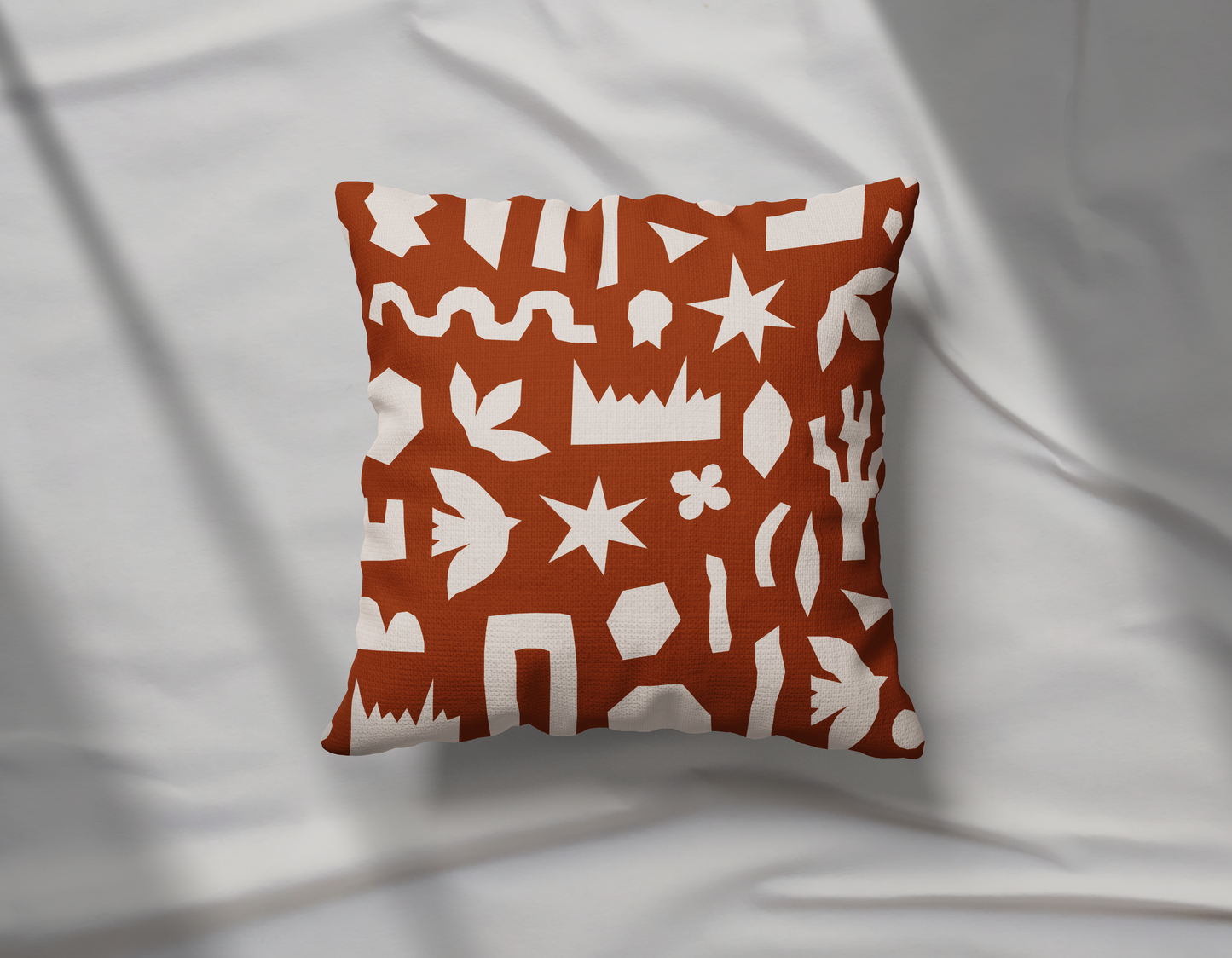 Cream and Orange Cutting Inspired Matisse Pillow - Soft Or Linen