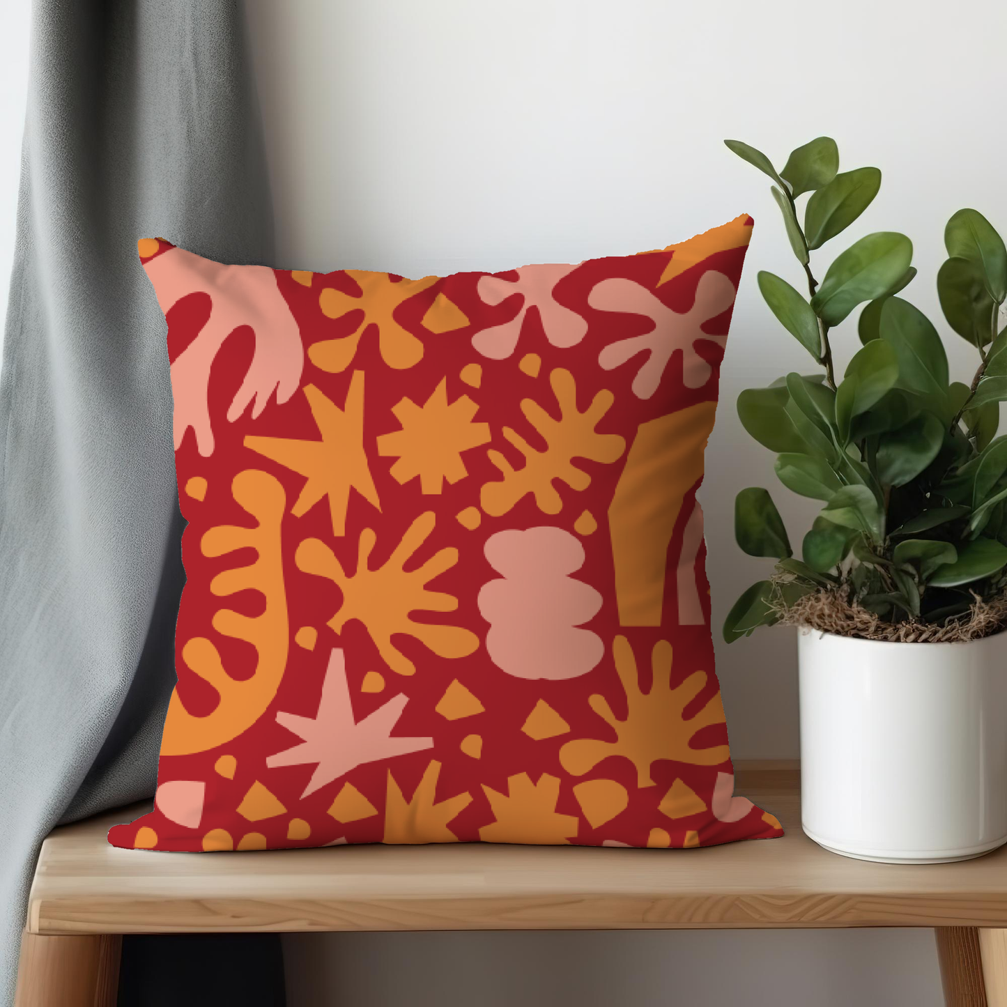 Hand Drawn Style Illustration Pillow- Soft or Linen