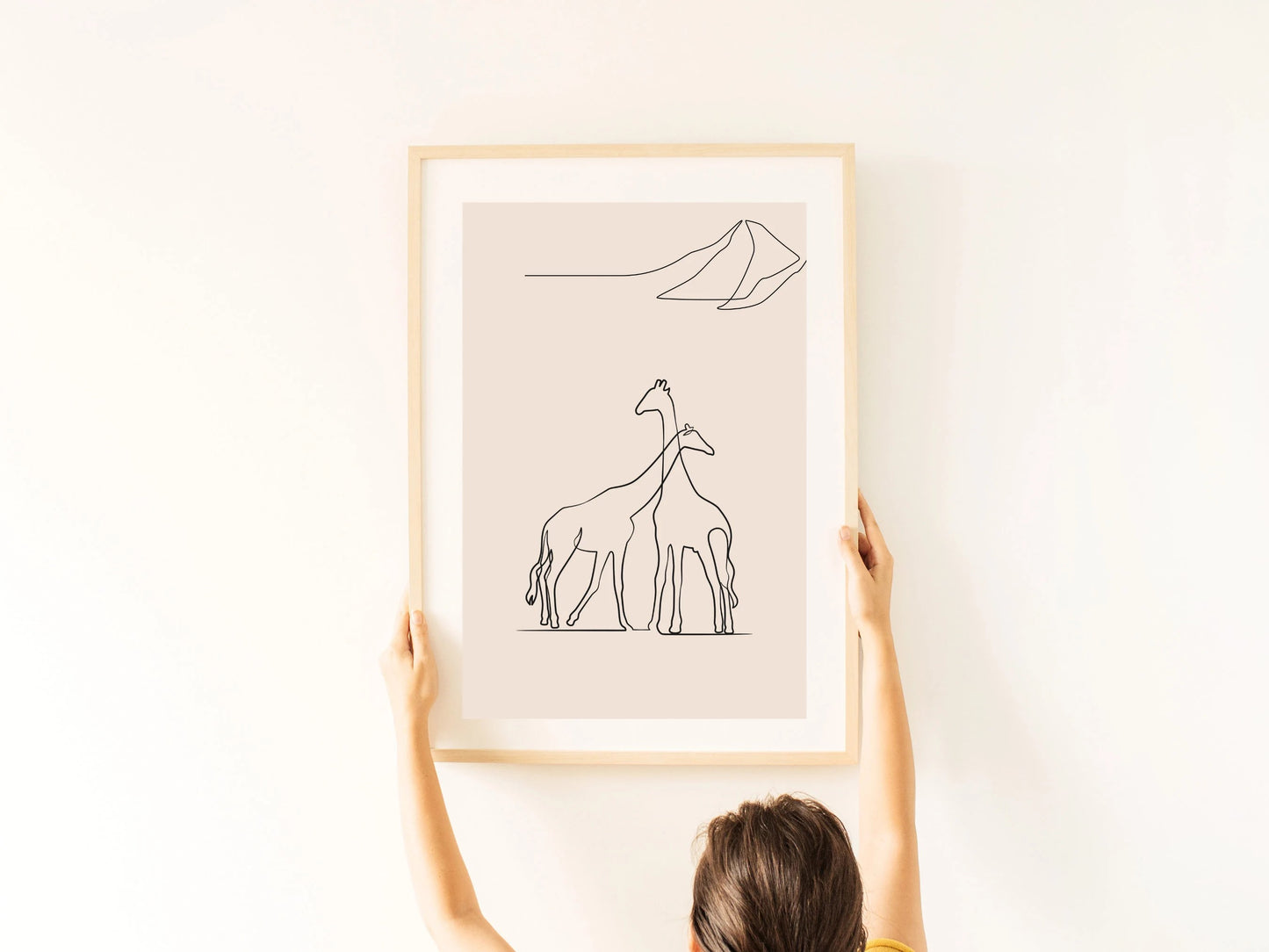 Giraffe Print, One line Drawing, Line art- Gender Neutral