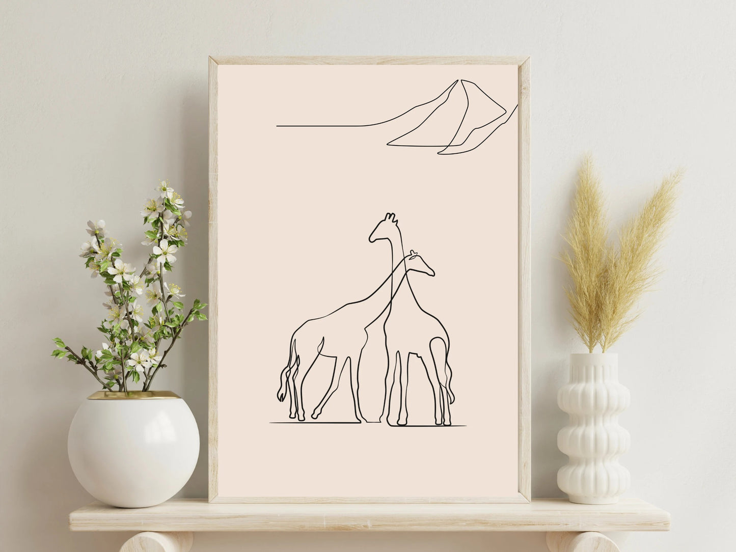 Giraffe Print, One line Drawing, Line art- Gender Neutral