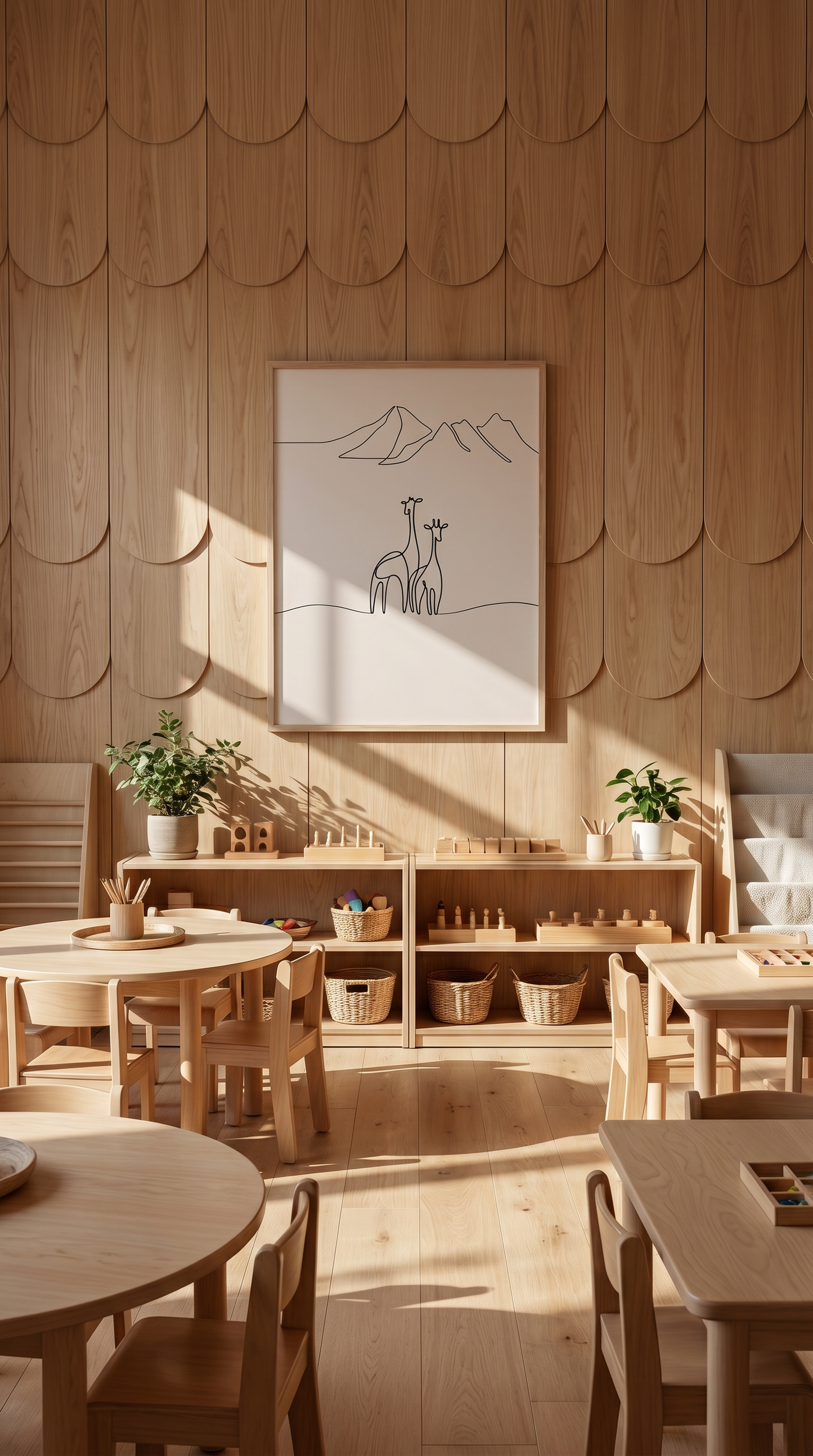 
Minimal giraffe line art nursery wall decor neutral safari style
