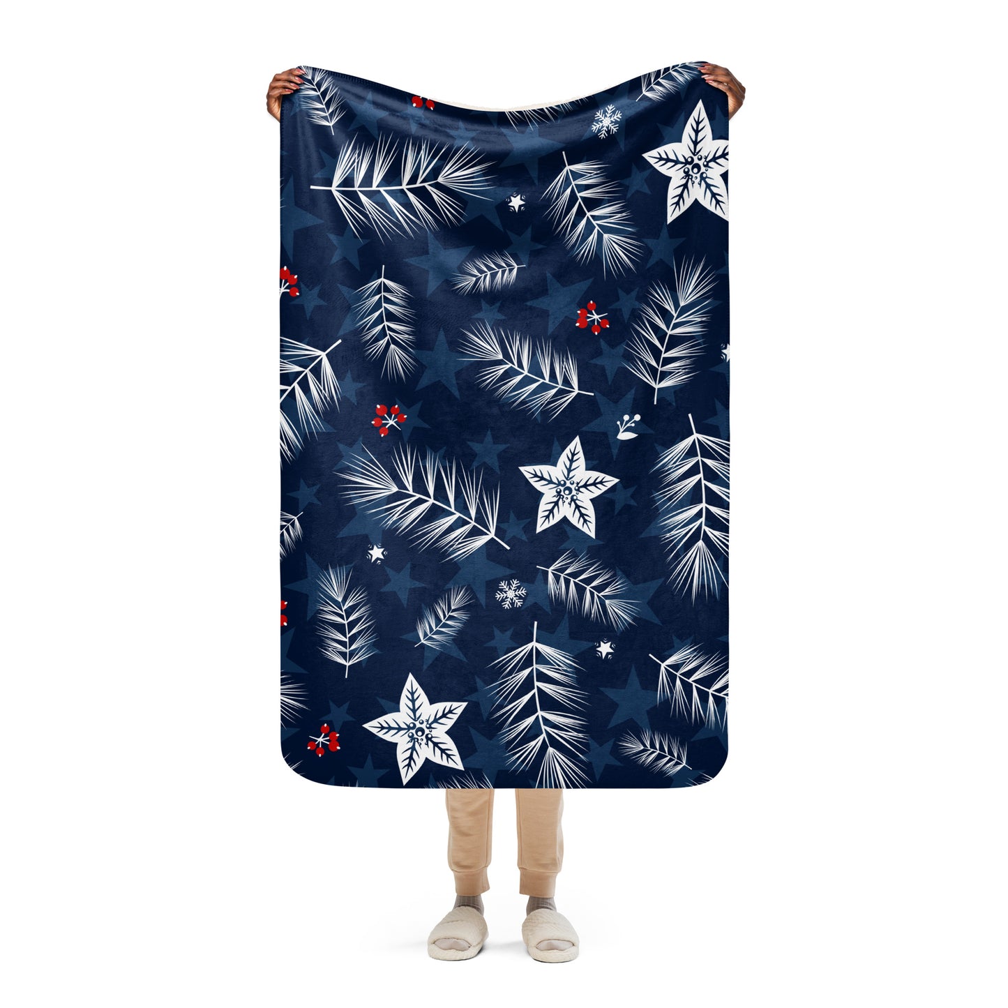 Patriot Christmas sherpa blanket