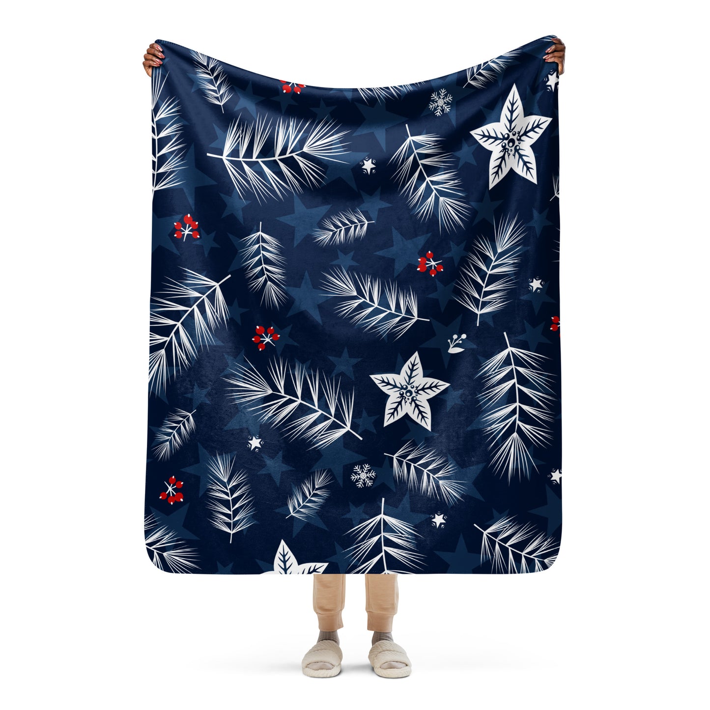 Patriot Christmas sherpa blanket