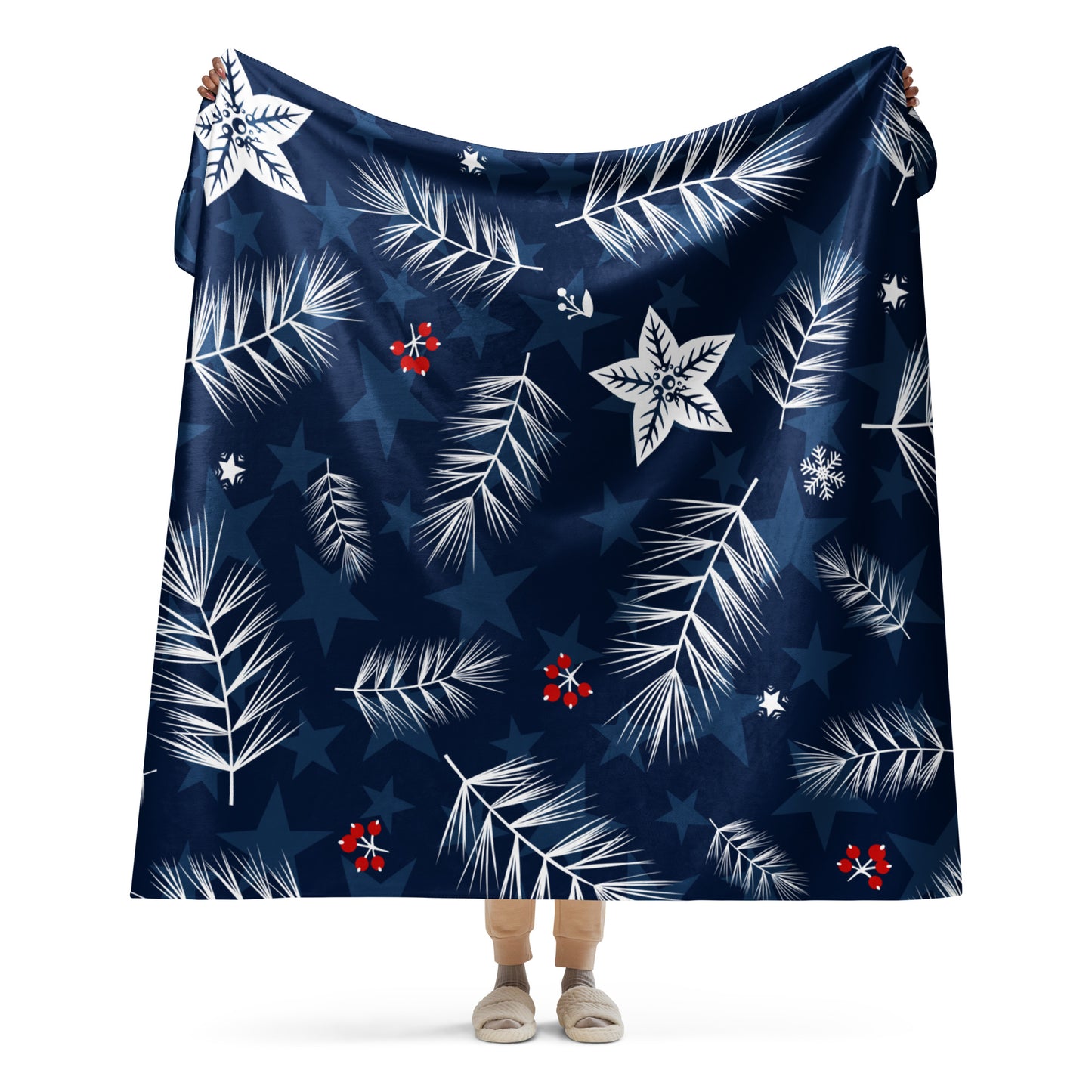 Patriot Christmas sherpa blanket