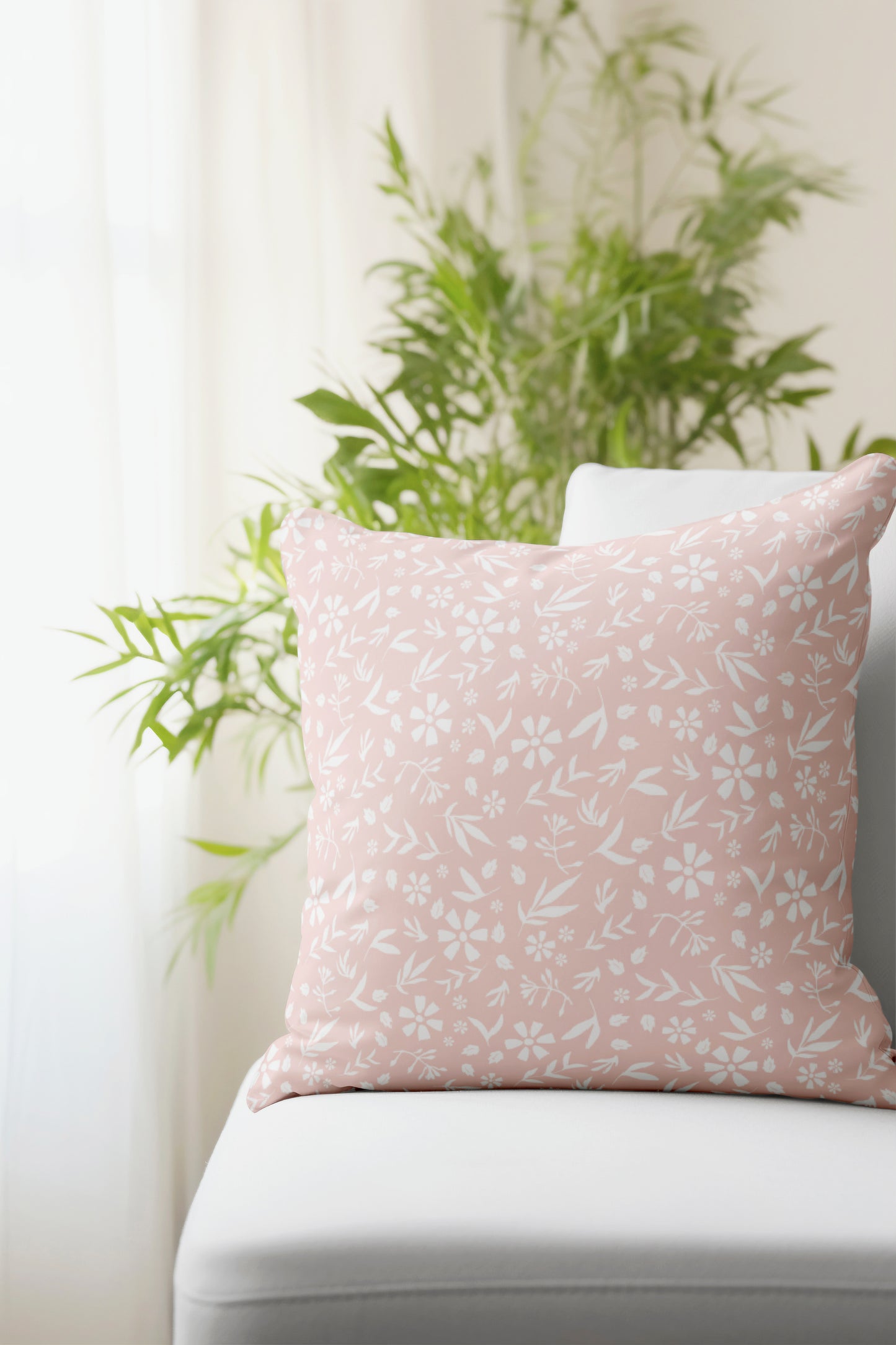 Modern botanical Floral Pattern Pillow- Soft or Linen