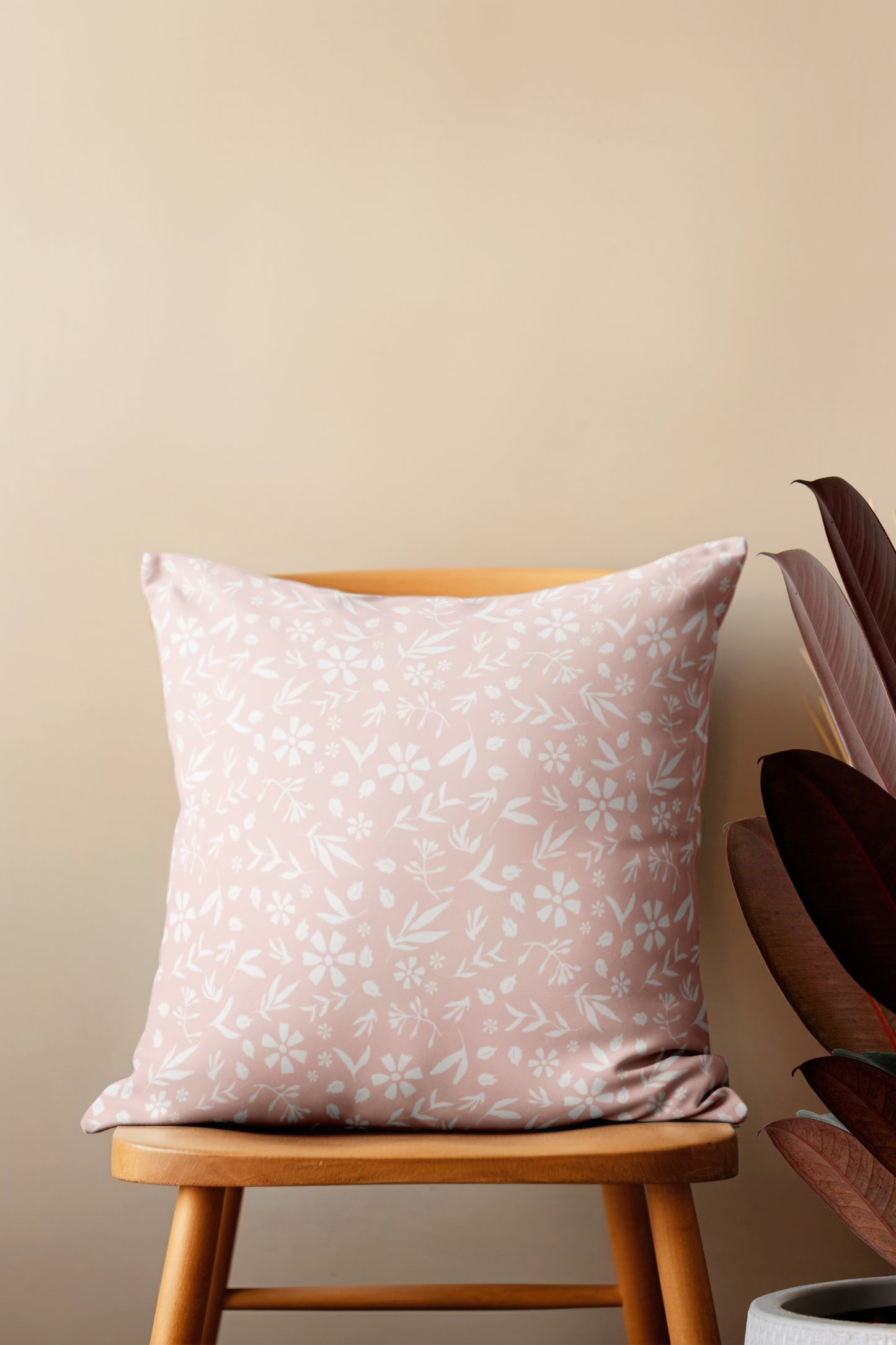 Modern botanical Floral Pattern Pillow- Soft or Linen