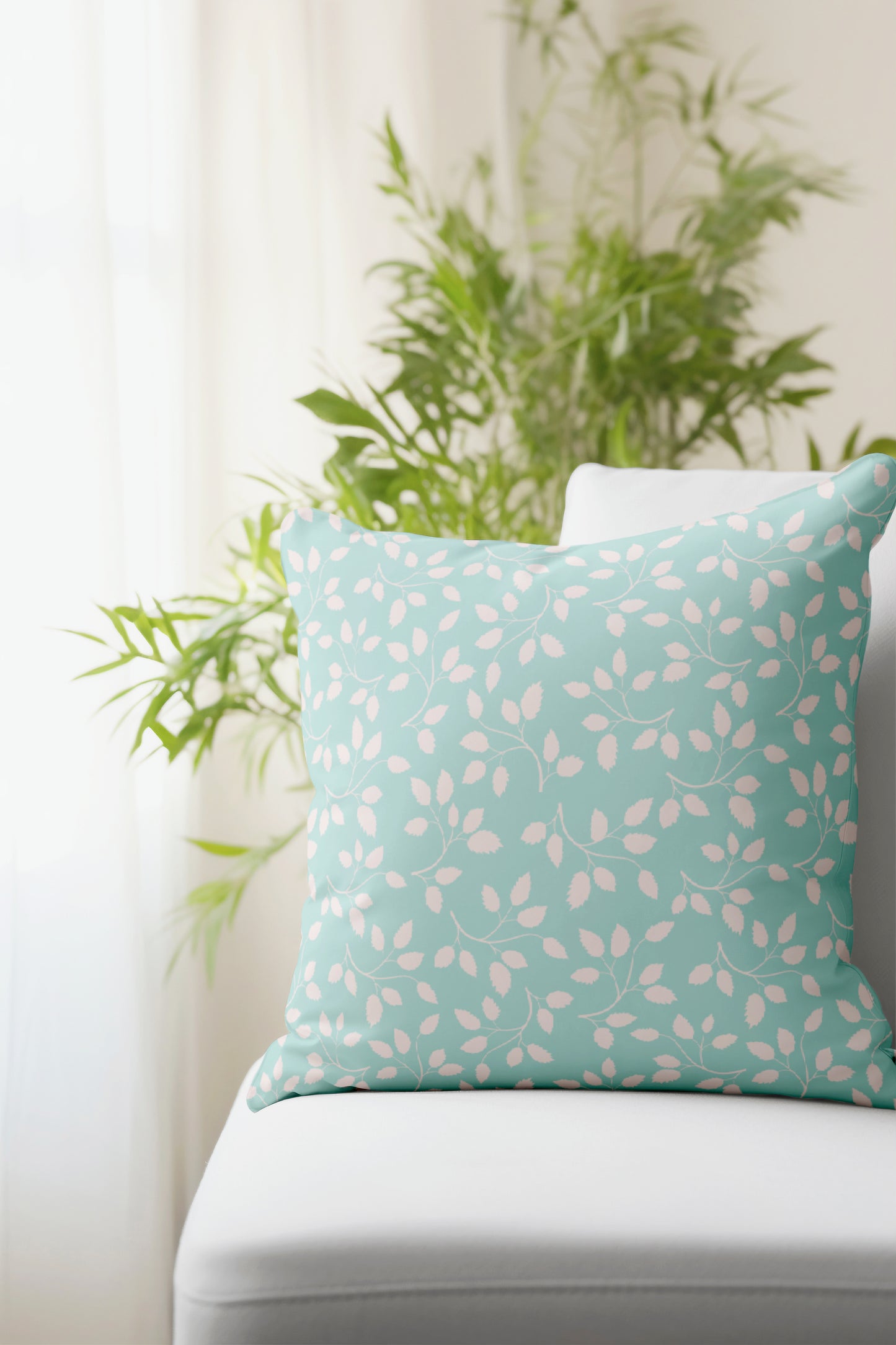 Seamless Vintage Pattern With Leaves Pillow- Soft or Linen