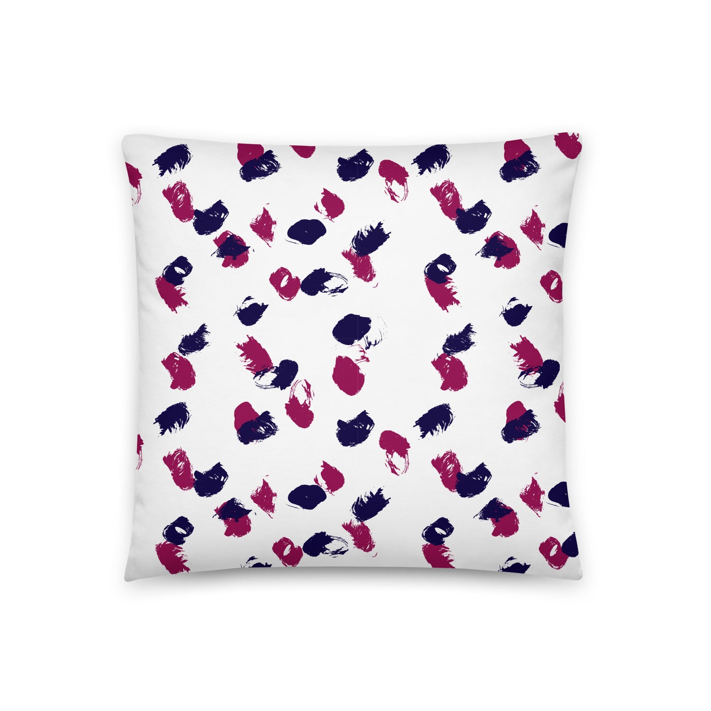 Pink & Navy Spots Pillow- Soft or Linen