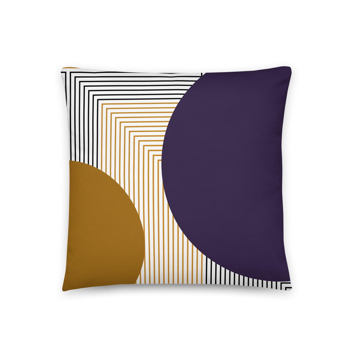 Mustard and Navy Geometric Pillow- Soft or Linen