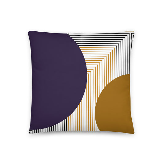 Mustard and Navy Geometric Pillow- Soft or Linen