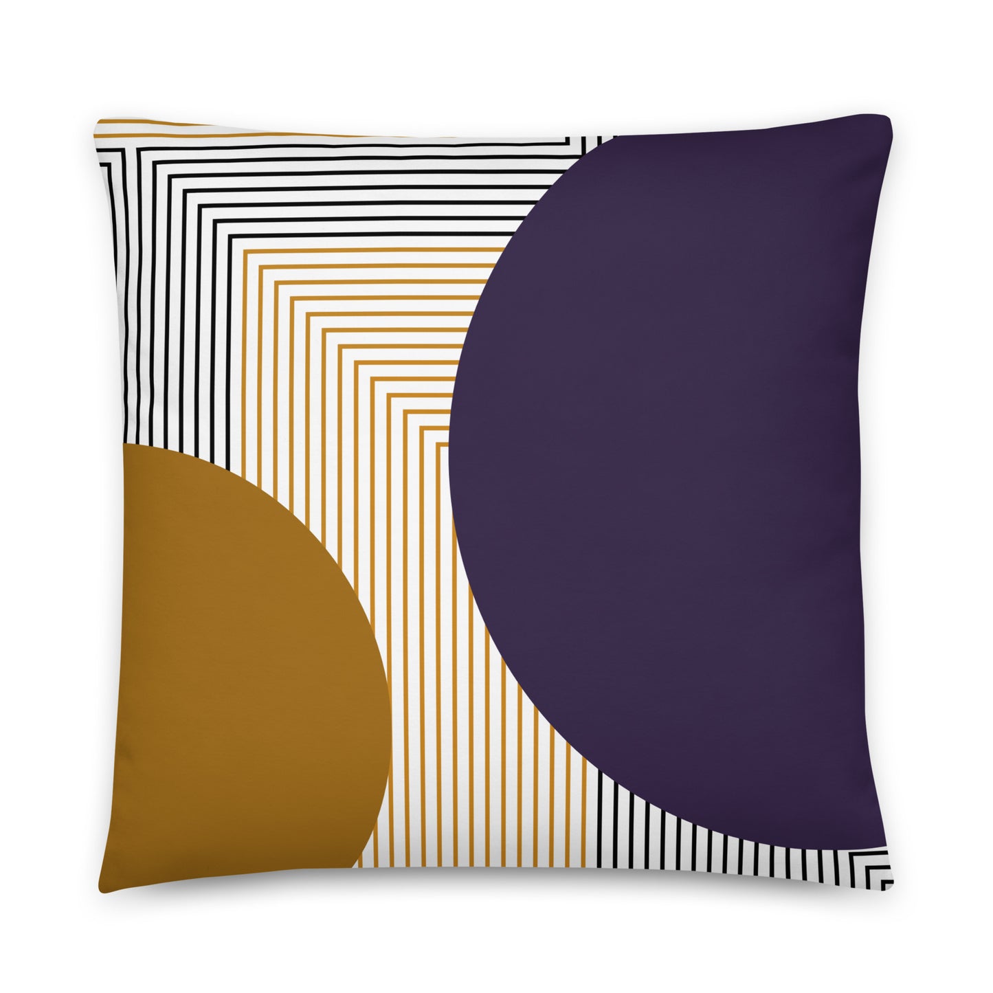 Mustard and Navy Geometric Pillow- Soft or Linen