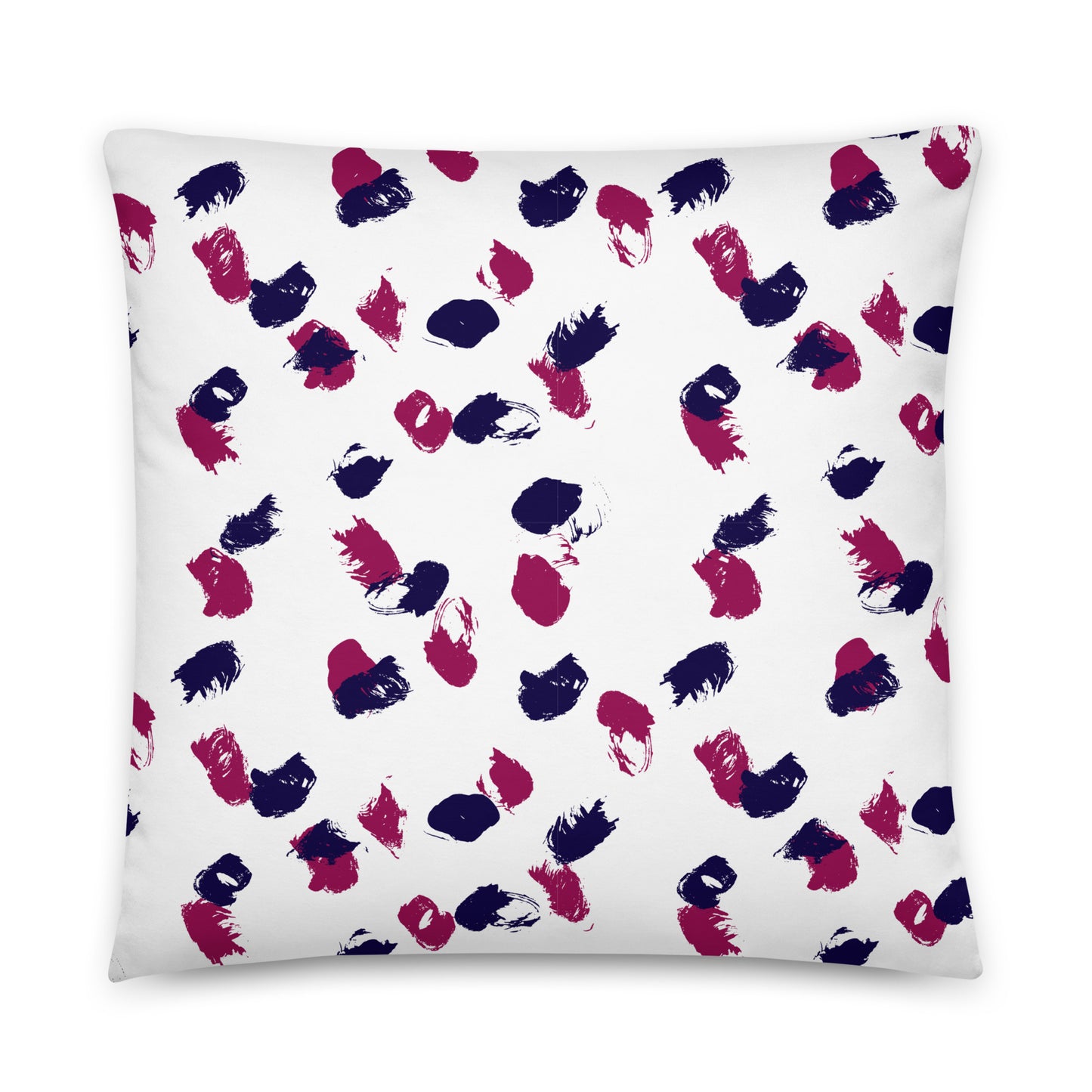 Pink & Navy Spots Pillow- Soft or Linen