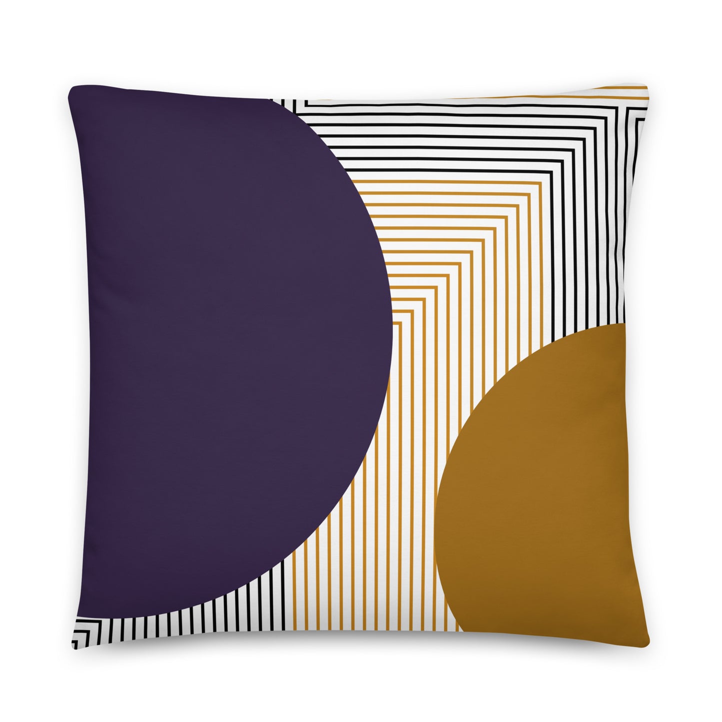 Mustard and Navy Geometric Pillow- Soft or Linen