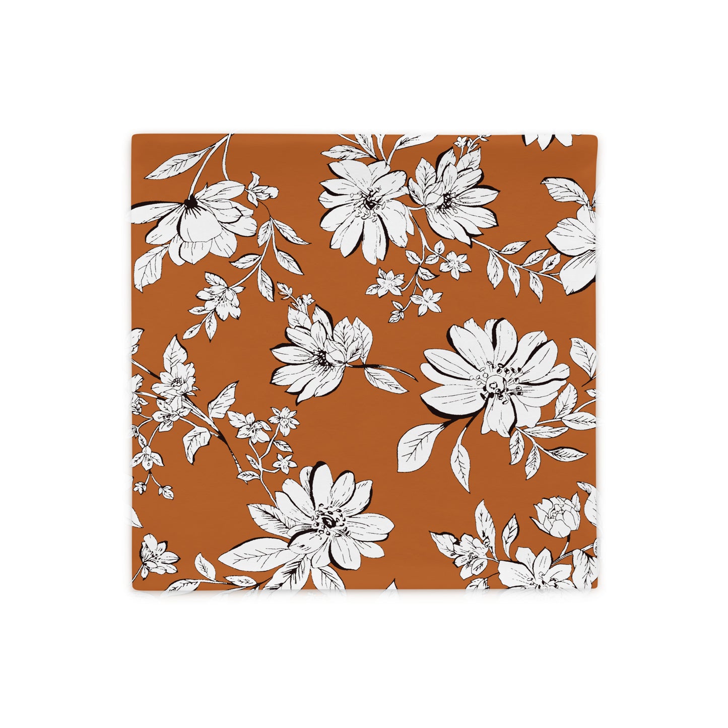 Zesty Orange Floral Pillow - Soft or Linen