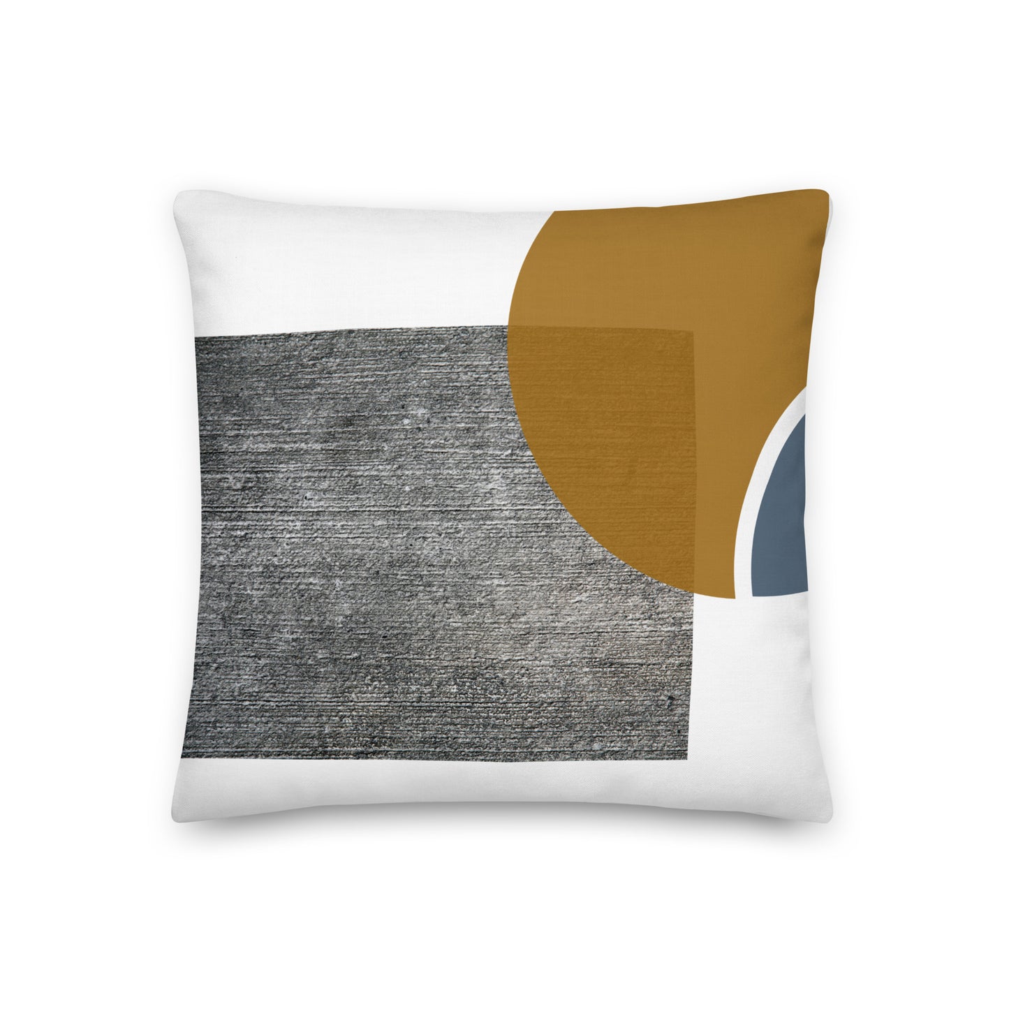 Gray and Mustard Color Block Pillow - Soft or Linen