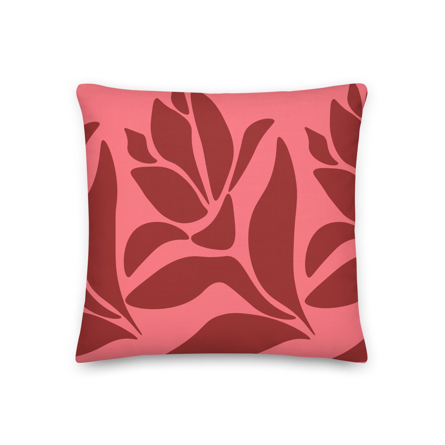 Red and Coral Matisse Inspired Pillow- Soft or Linen